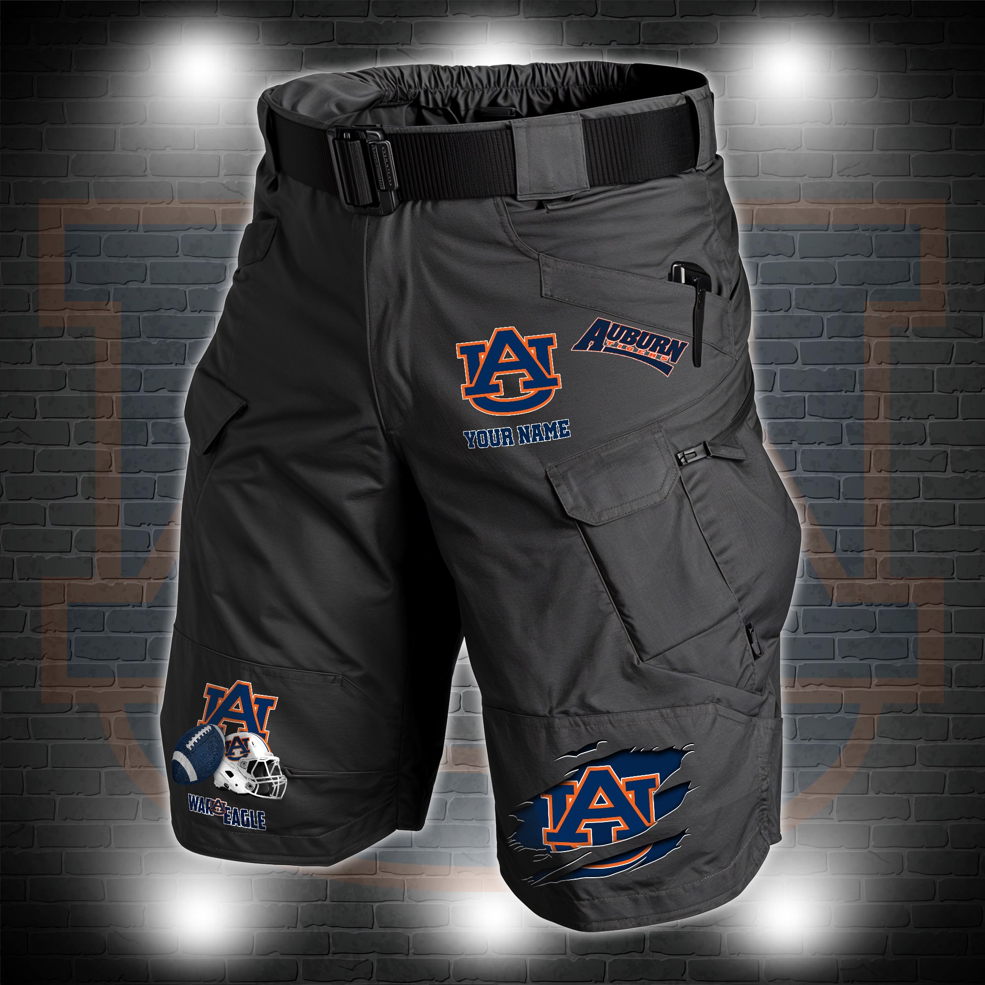 Auburn Tigers 2D Summer Men Cargo Short Custom Name , Sport Team Short For Fans, Sport Lover Gifts ETRG-60211