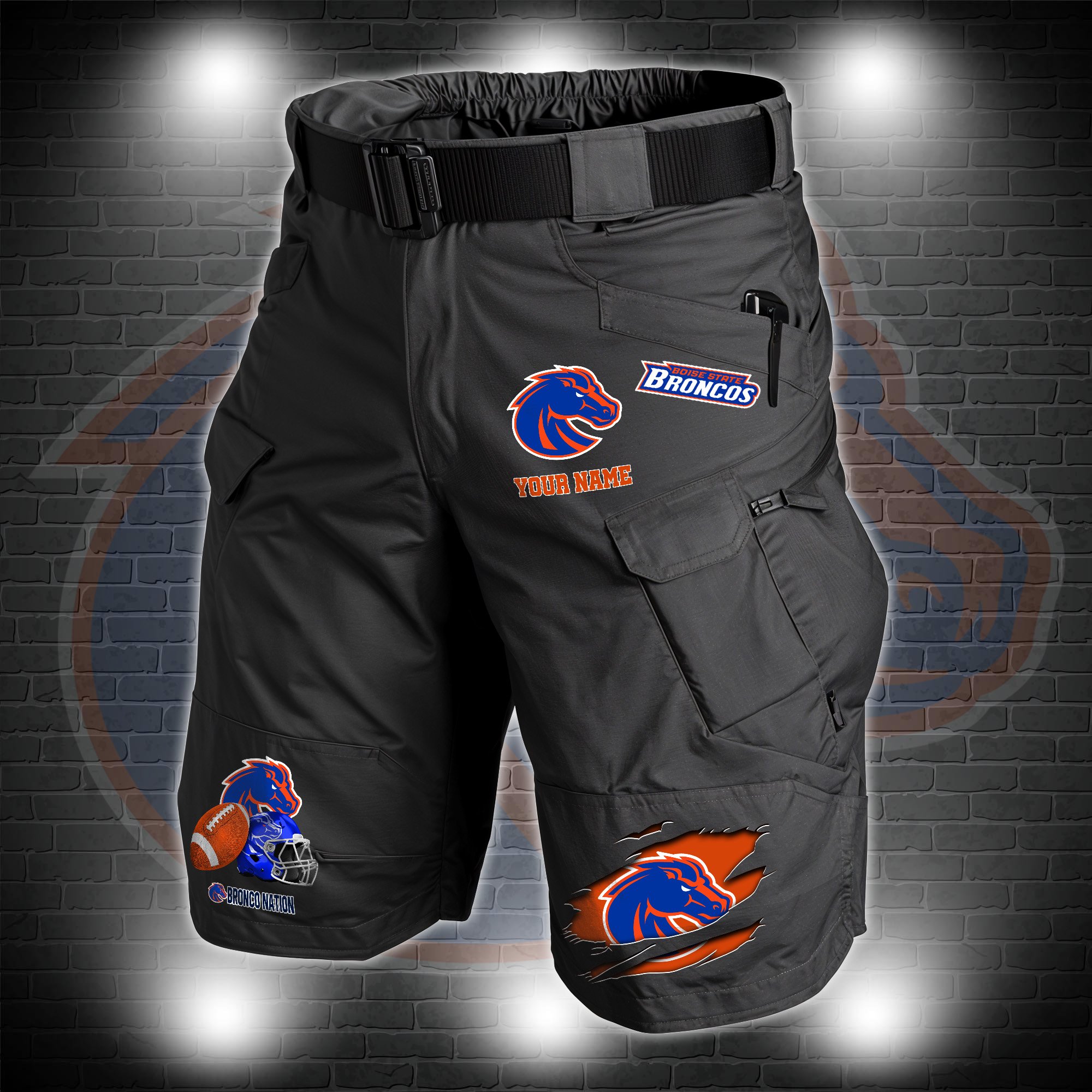 Boise State Broncos 2D Summer Men Cargo Short Custom Name , Sport Team Short For Fans, Sport Lover Gifts ETRG-60211