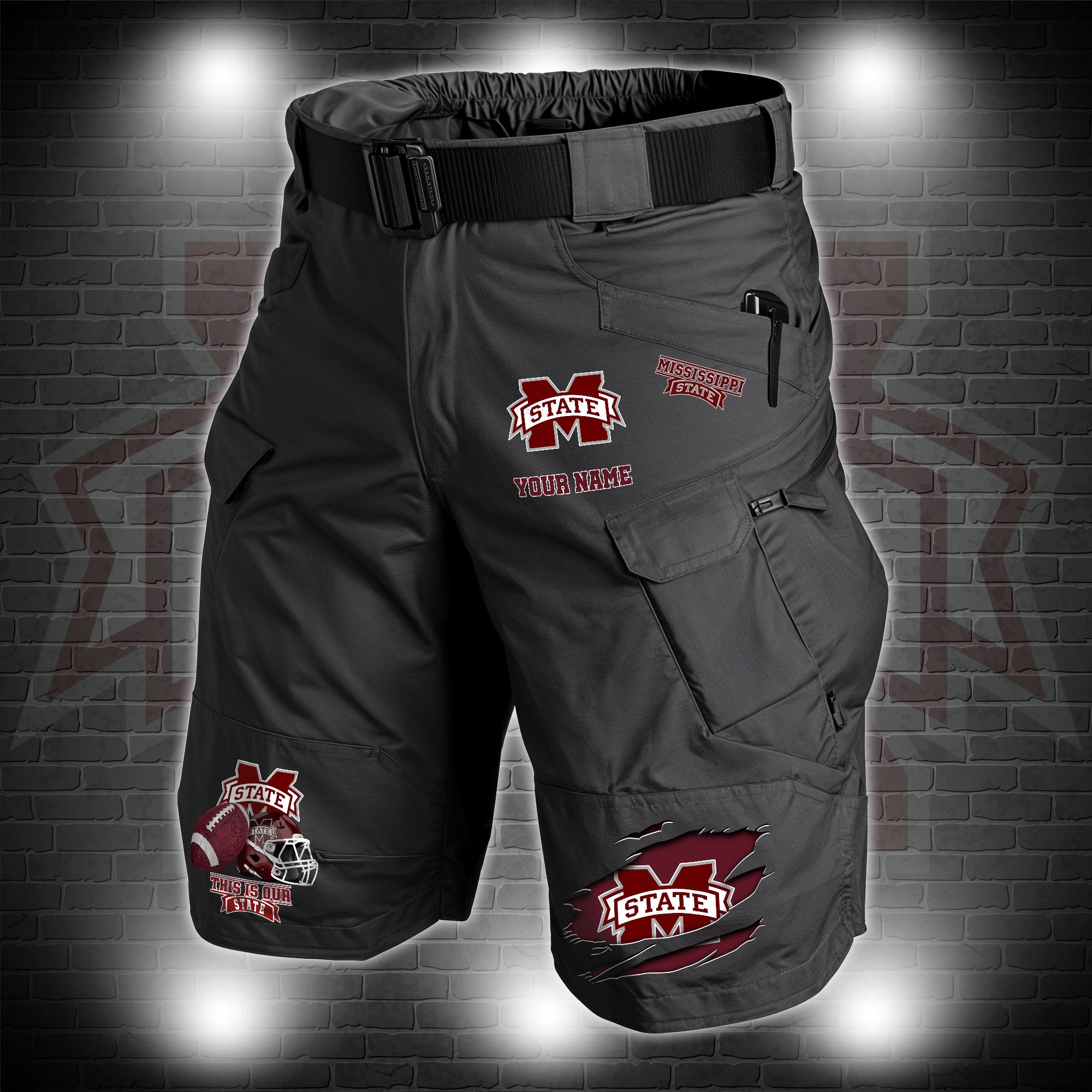 Mississippi State Bulldogs 2D Summer Men Cargo Short Customized Your Name, Short For FooFans, Sport Lover Gifts ETRG-60211