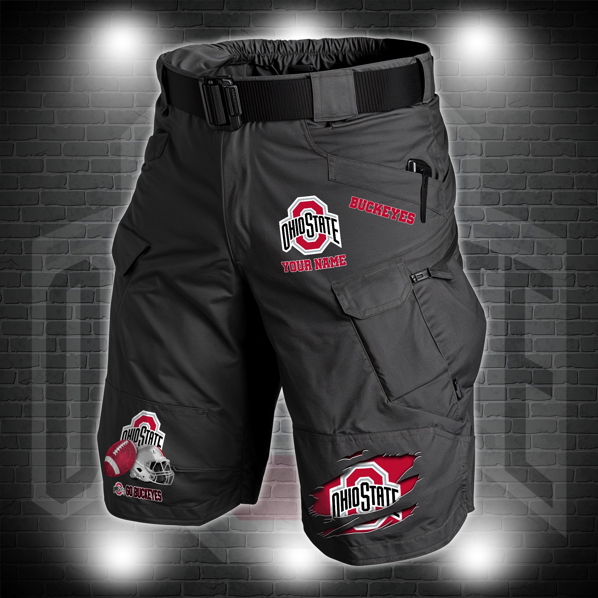 Ohio State Buckeyes 2D Summer Men Cargo Short Custom Name , Sport Team Short For Fans, Sport Lover Gifts ETRG-60211