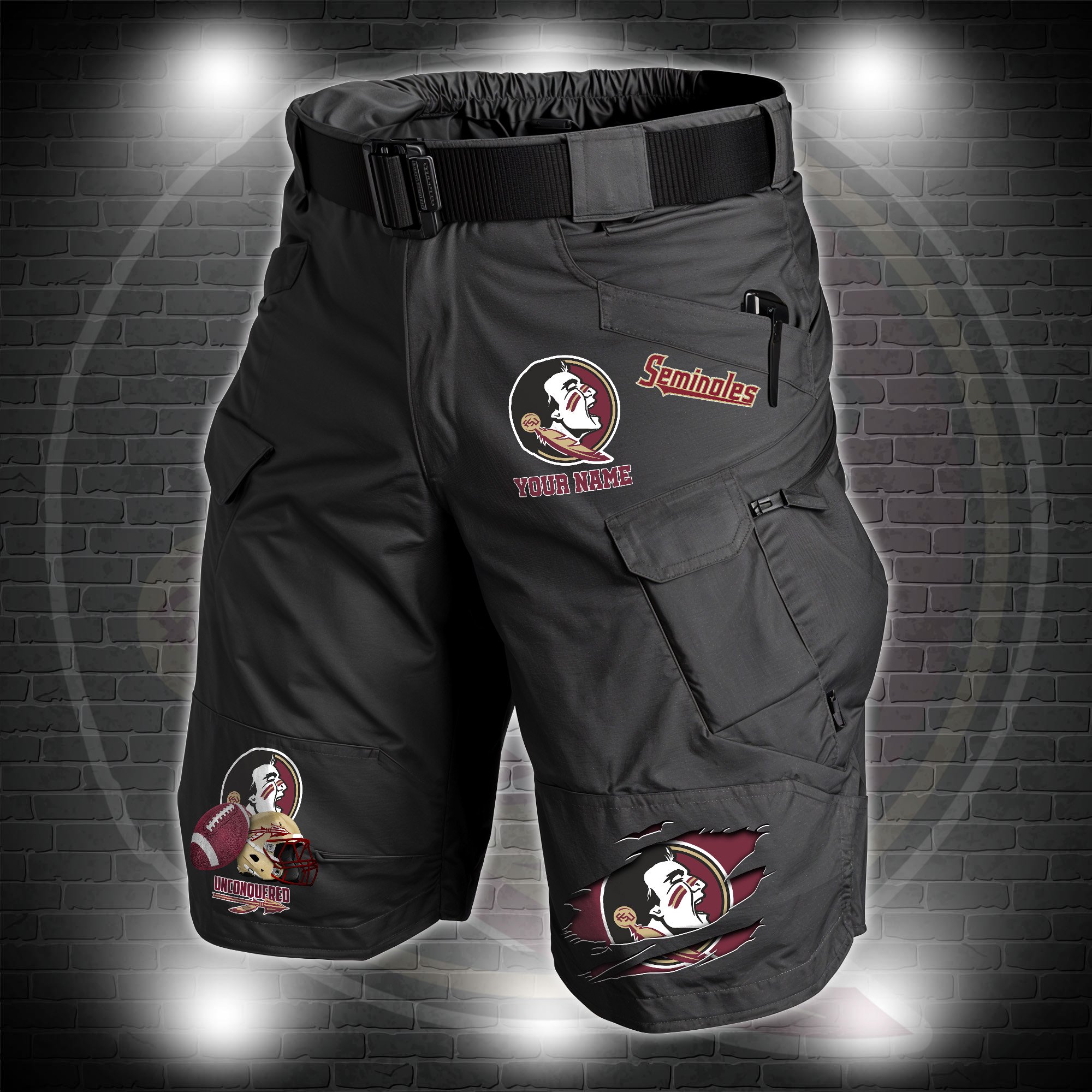 Florida State Seminoles 2D Summer Men Cargo Short Custom Name , Sport Team Short For Fans, Sport Lover Gifts ETRG-60211