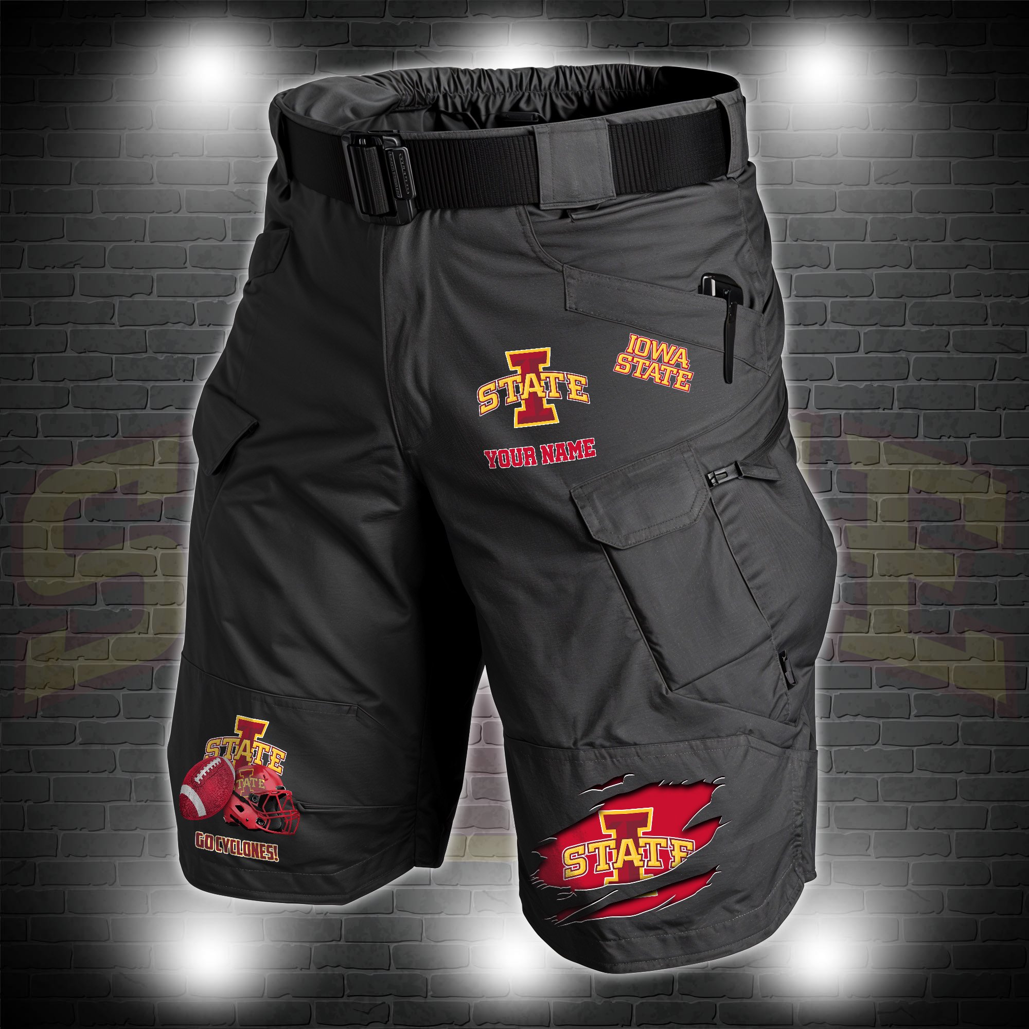 Iowa State Cyclones 2D Summer Men Cargo Short Custom Name , Sport Team Short For Fans, Sport Lover Gifts ETRG-60211