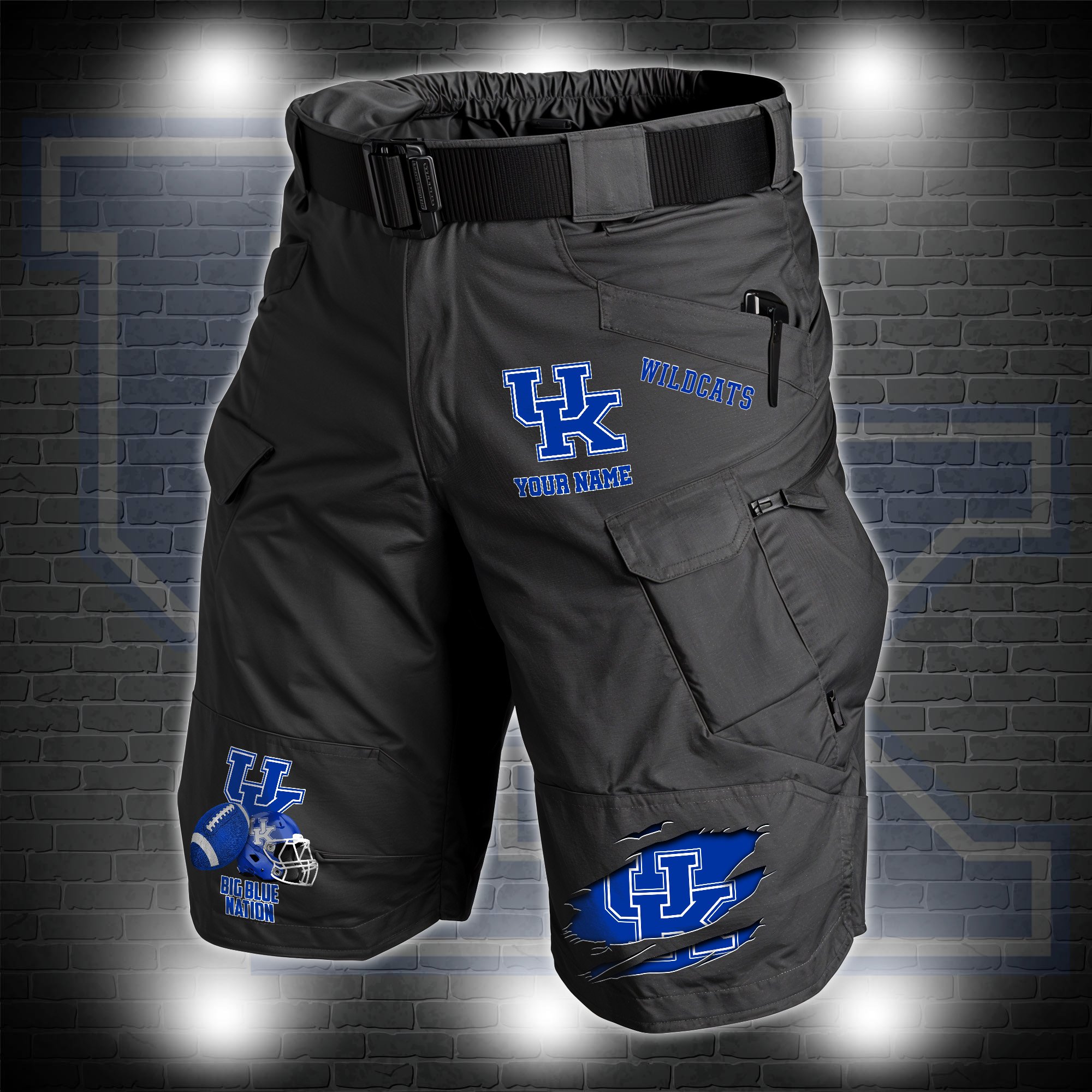 Kentucky Wildcats 2D Summer Men Cargo Short Custom Name , Sport Team Short For Fans, Sport Lover Gifts ETRG-60211