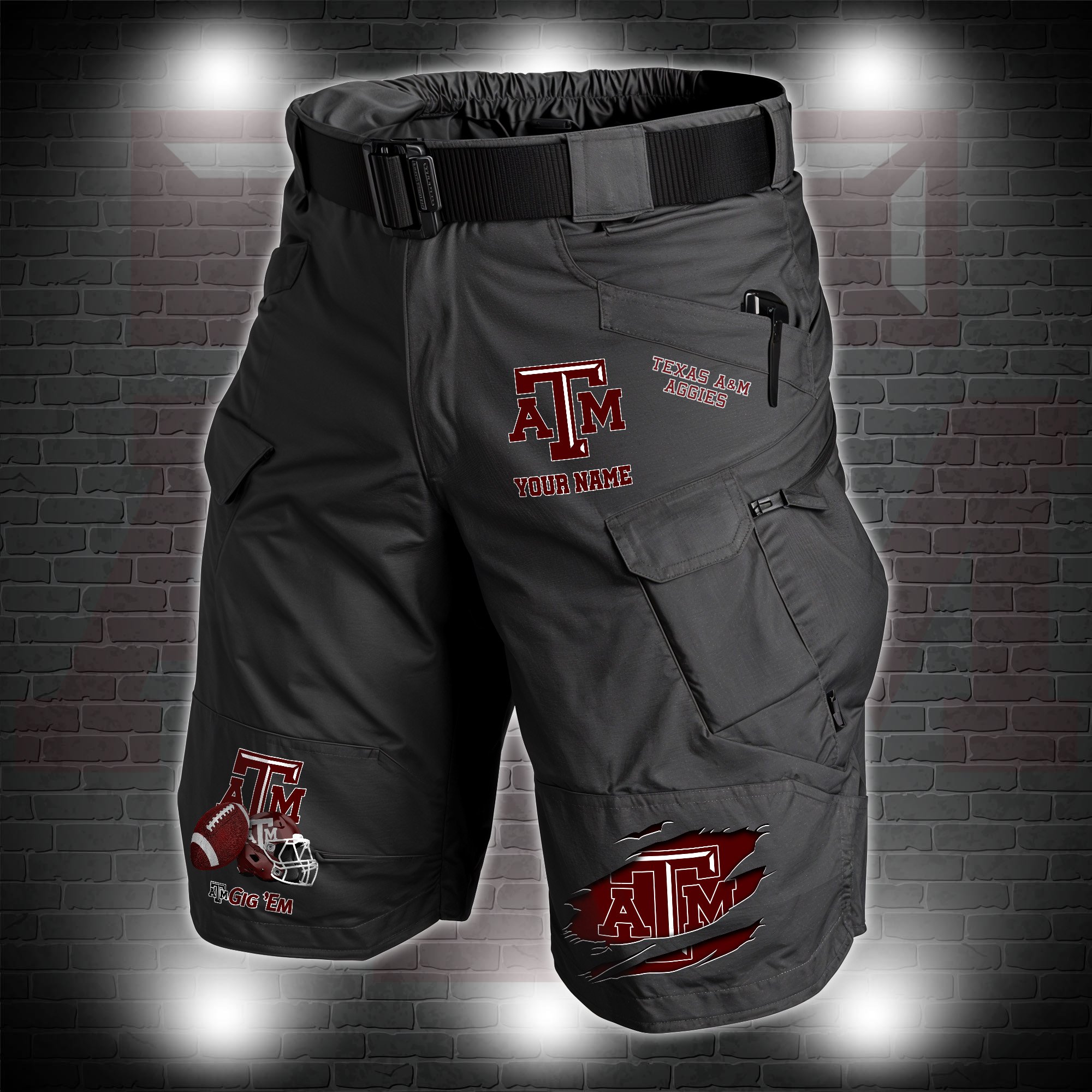 Texas A&M Aggies 2D Summer Men Cargo Short Custom Name , Sport Team Short For Fans, Sport Lover Gifts ETRG-60211