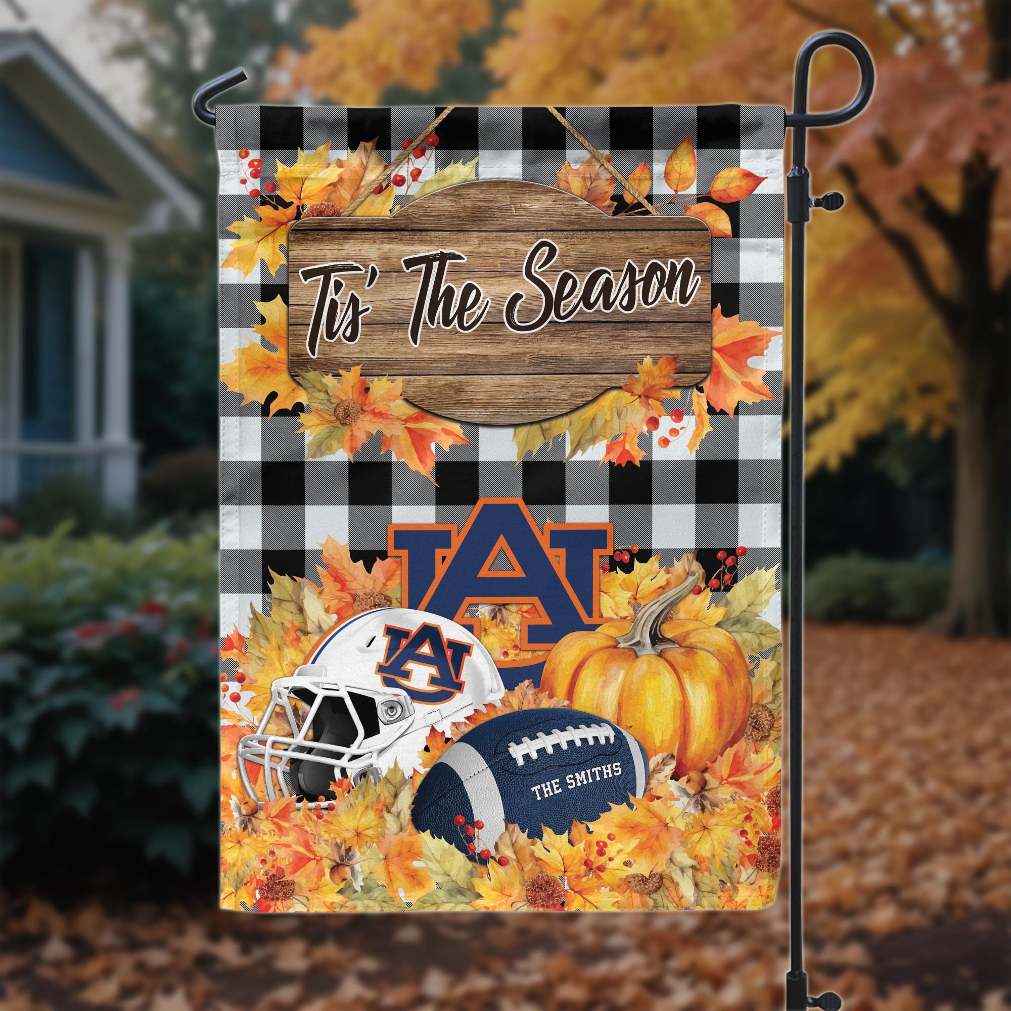 Auburn Tigers Garden Flag Custom Your Family Name And Choose Your Quotes, Sport Flag, Sport Home Decorations ETRG-60251