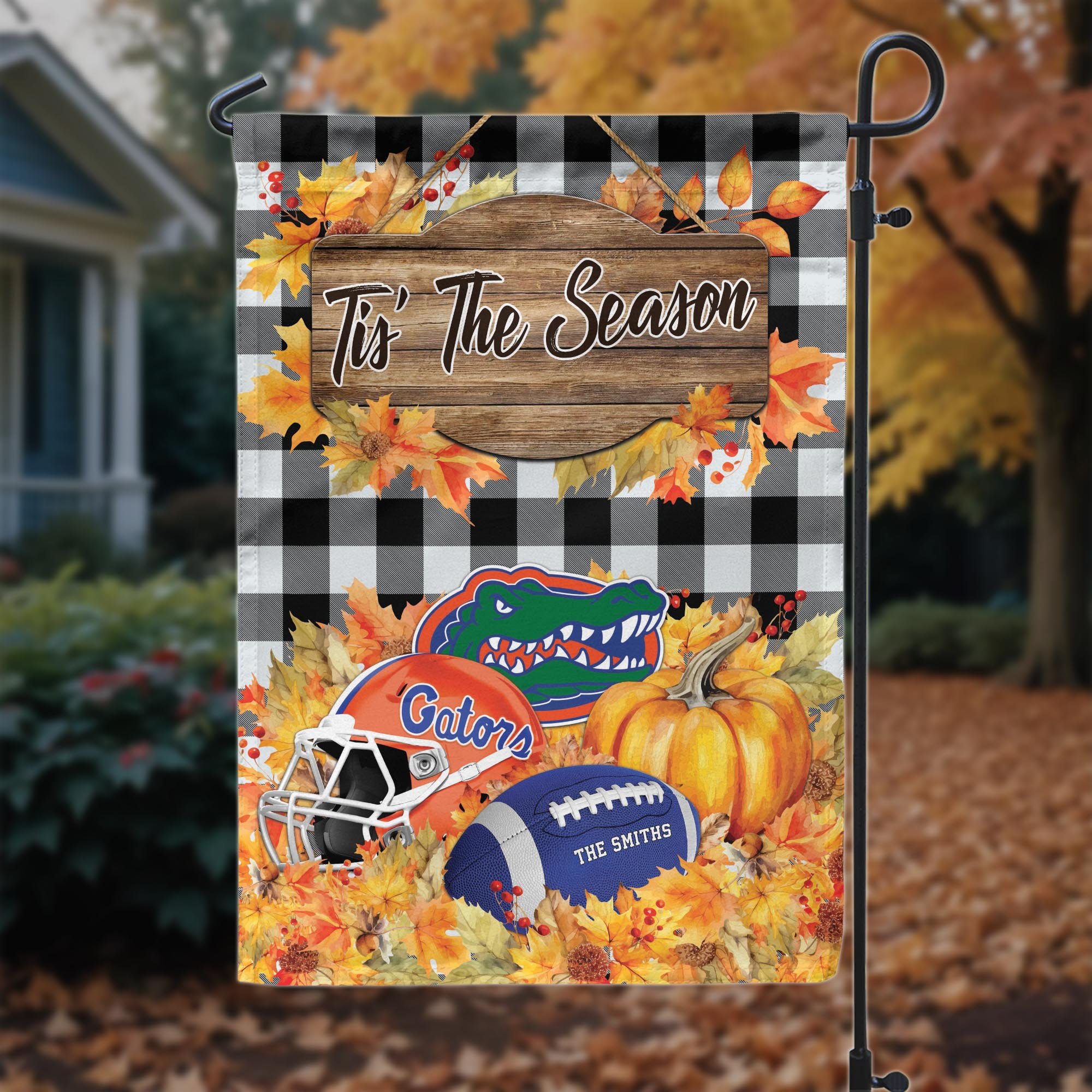 Florida Gators Garden Flag Custom Your Family Name And Choose Your Quotes, Sport Flag, Sport Home Decorations ETRG-60251