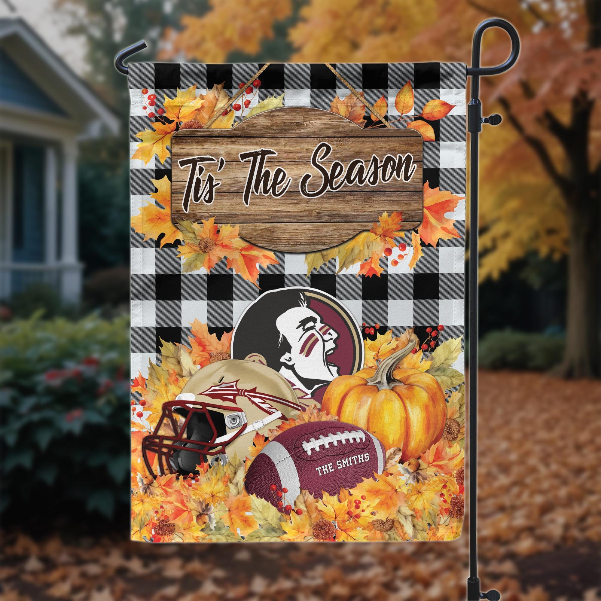 Florida State Seminoles Garden Flag Custom Your Family Name And Choose Your Quotes, Sport Flag, Sport Home Decorations ETRG-60251