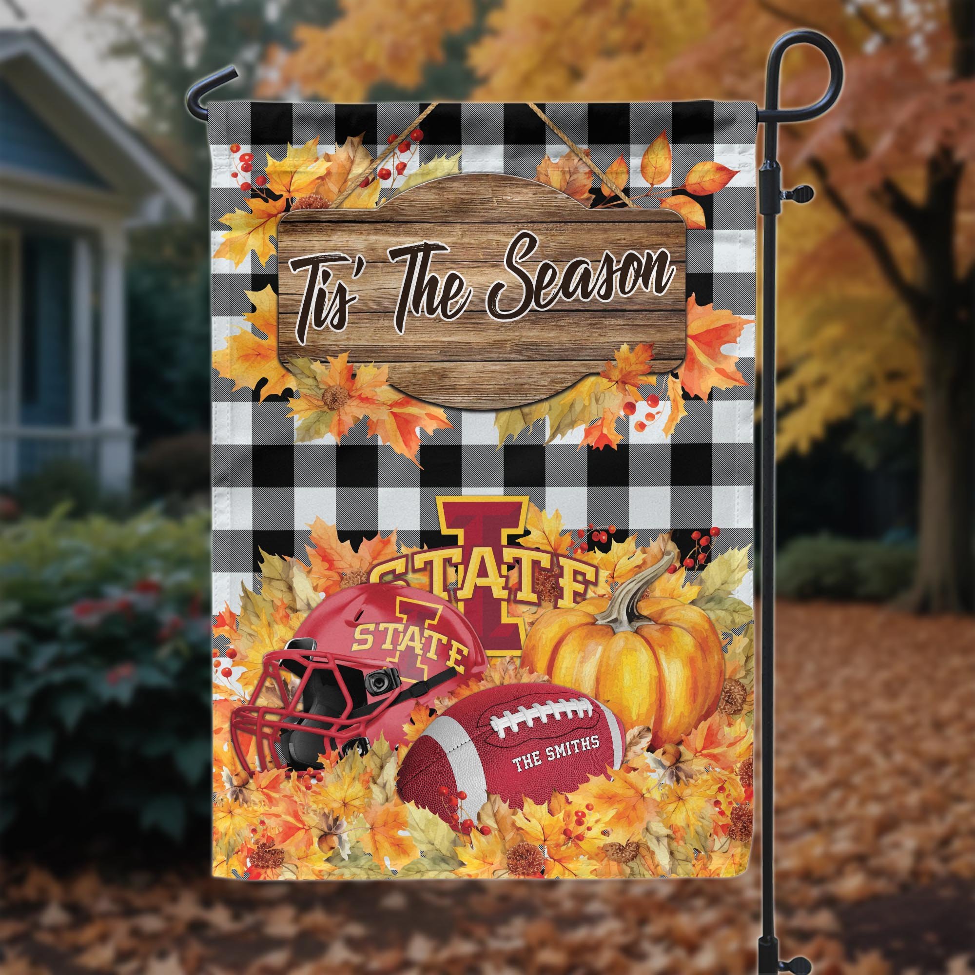 Iowa State Cyclones Garden Flag Custom Your Family Name And Choose Your Quotes, Sport Flag, Sport Home Decorations ETRG-60251