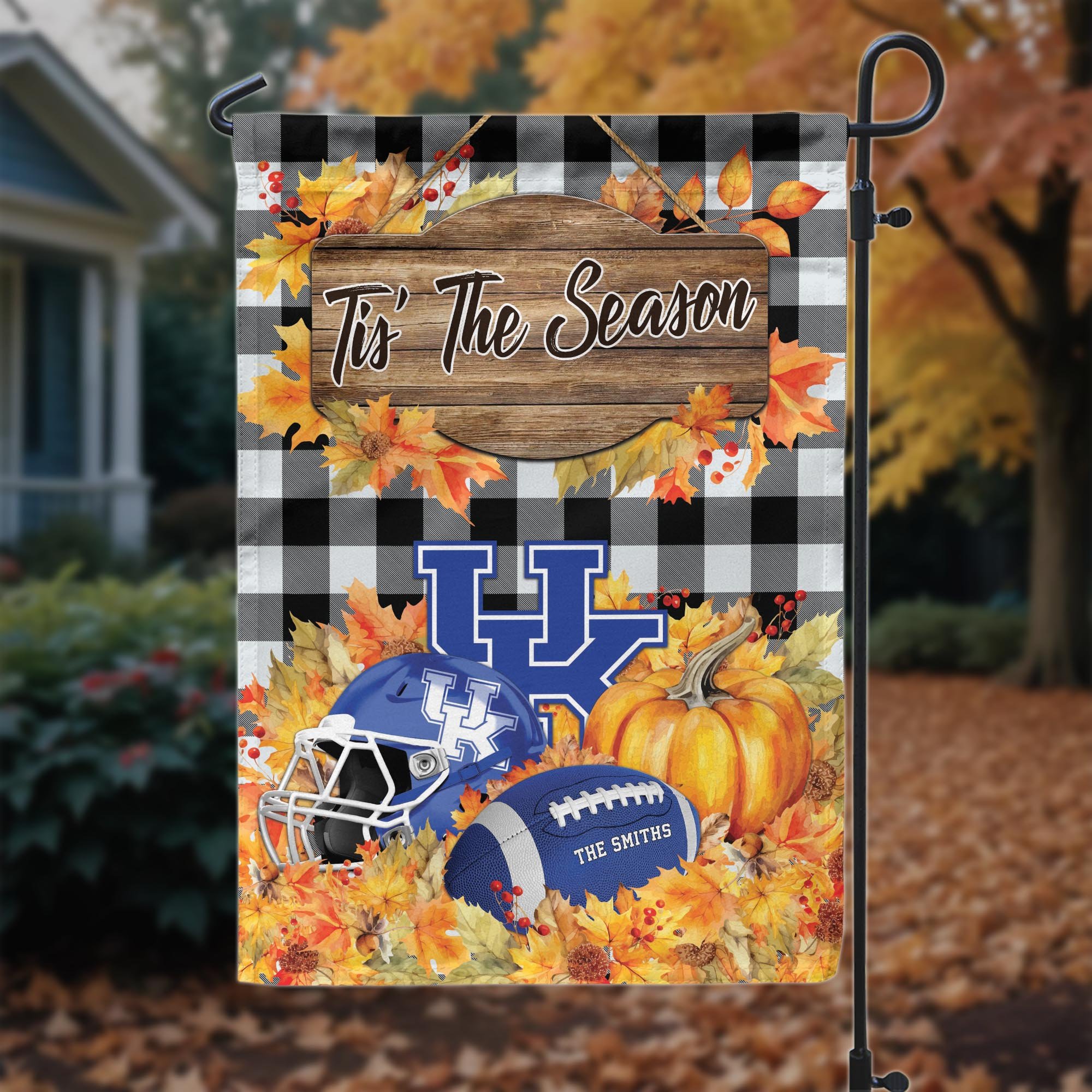 Kentucky Wildcats Garden Flag Custom Your Family Name And Choose Your Quotes, Sport Flag, Sport Home Decorations ETRG-60251