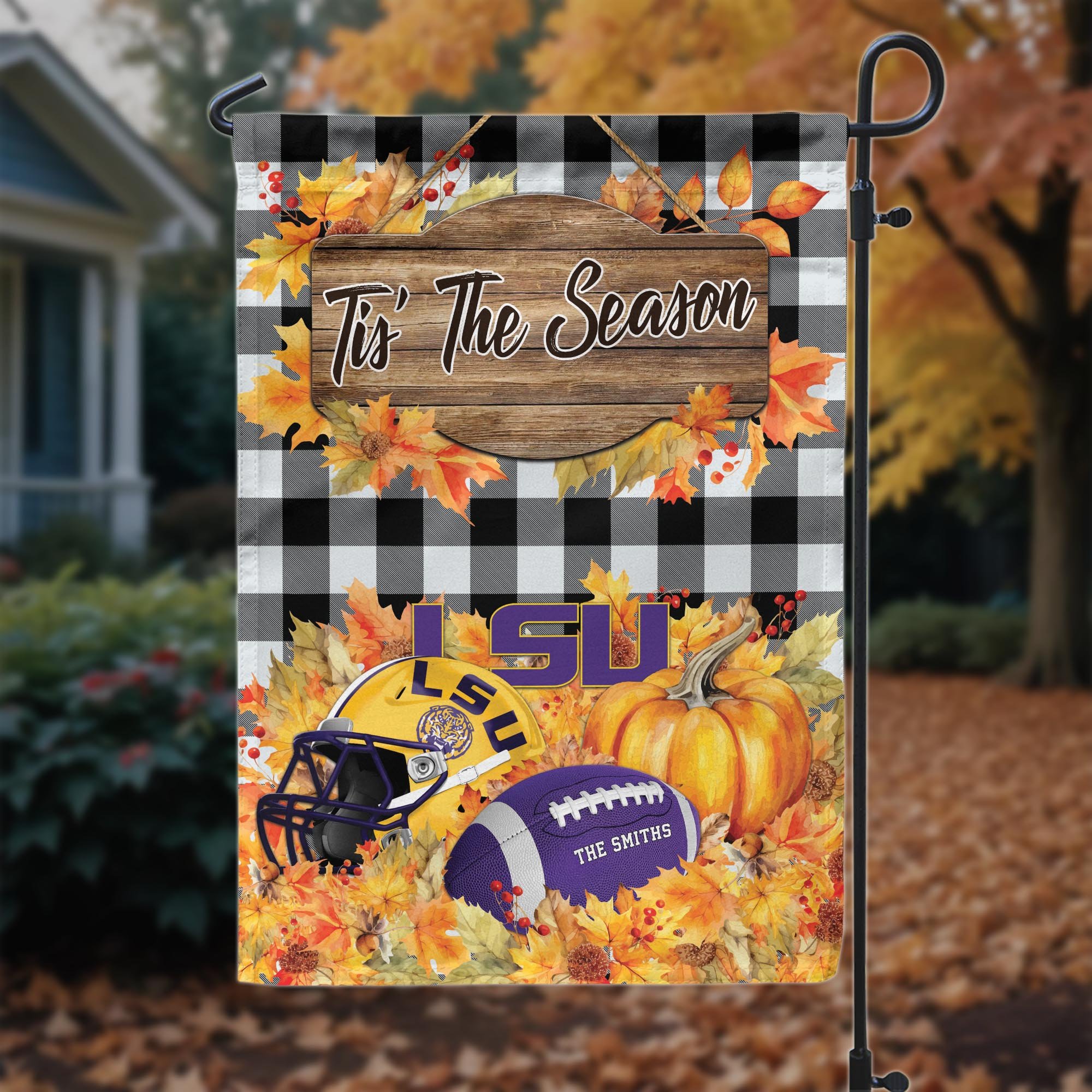 LSU TIGERS Garden Flag Personalized Your Family Name And Choose Your Quotes, Flag For Sport Fan, Fan Gifts ETRG-60251