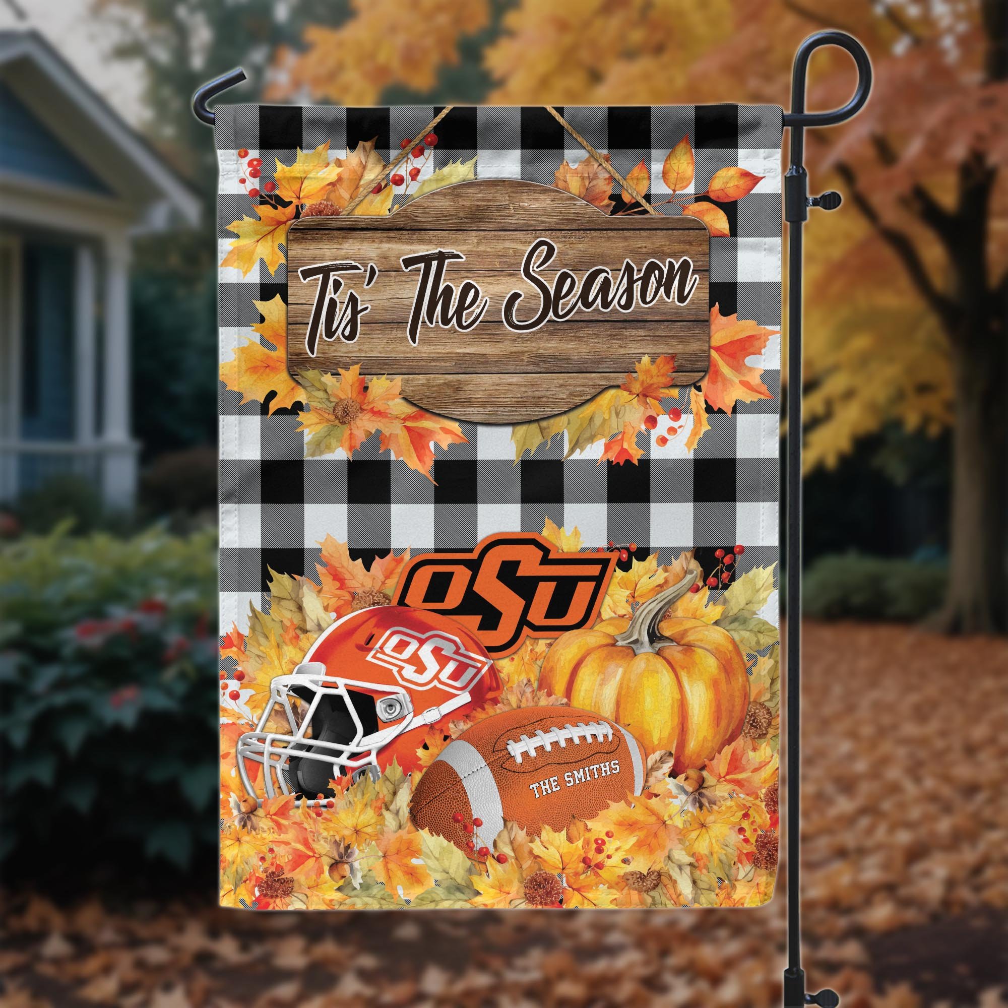 Oklahoma State Cowboys Garden Flag Custom Your Family Name And Choose Your Quotes, Sport Flag, Sport Home Decorations ETRG-60251