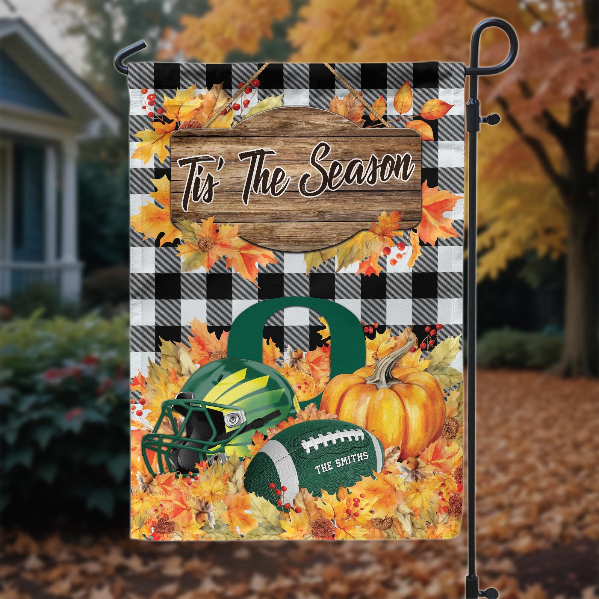 Oregon Ducks Garden Flag Custom Your Family Name And Choose Your Quotes, Sport Flag, Sport Home Decorations ETRG-60251