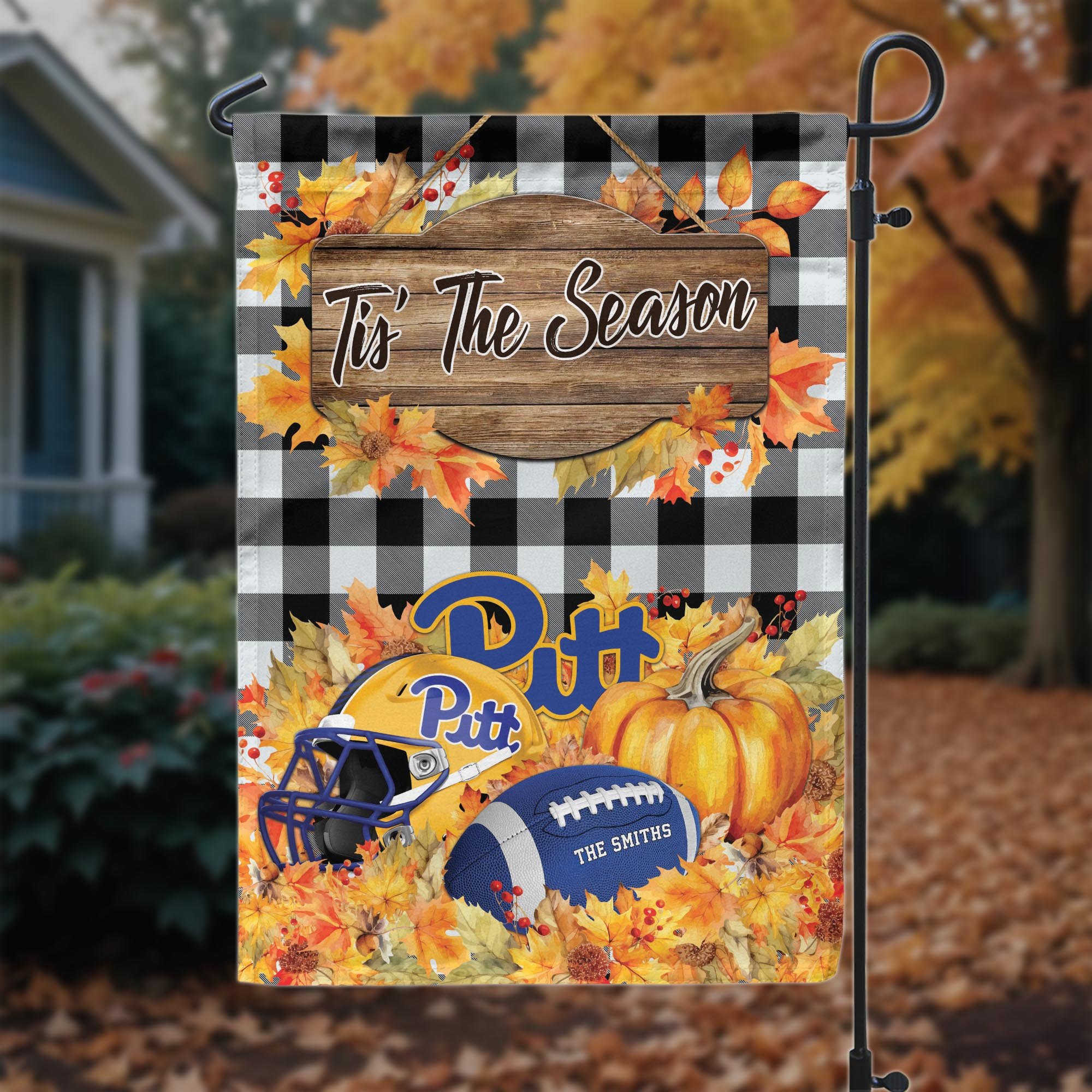 Pittsburgh Panthers Garden Flag Custom Your Family Name And Choose Your Quotes, Sport Flag, Sport Home Decorations ETRG-60251