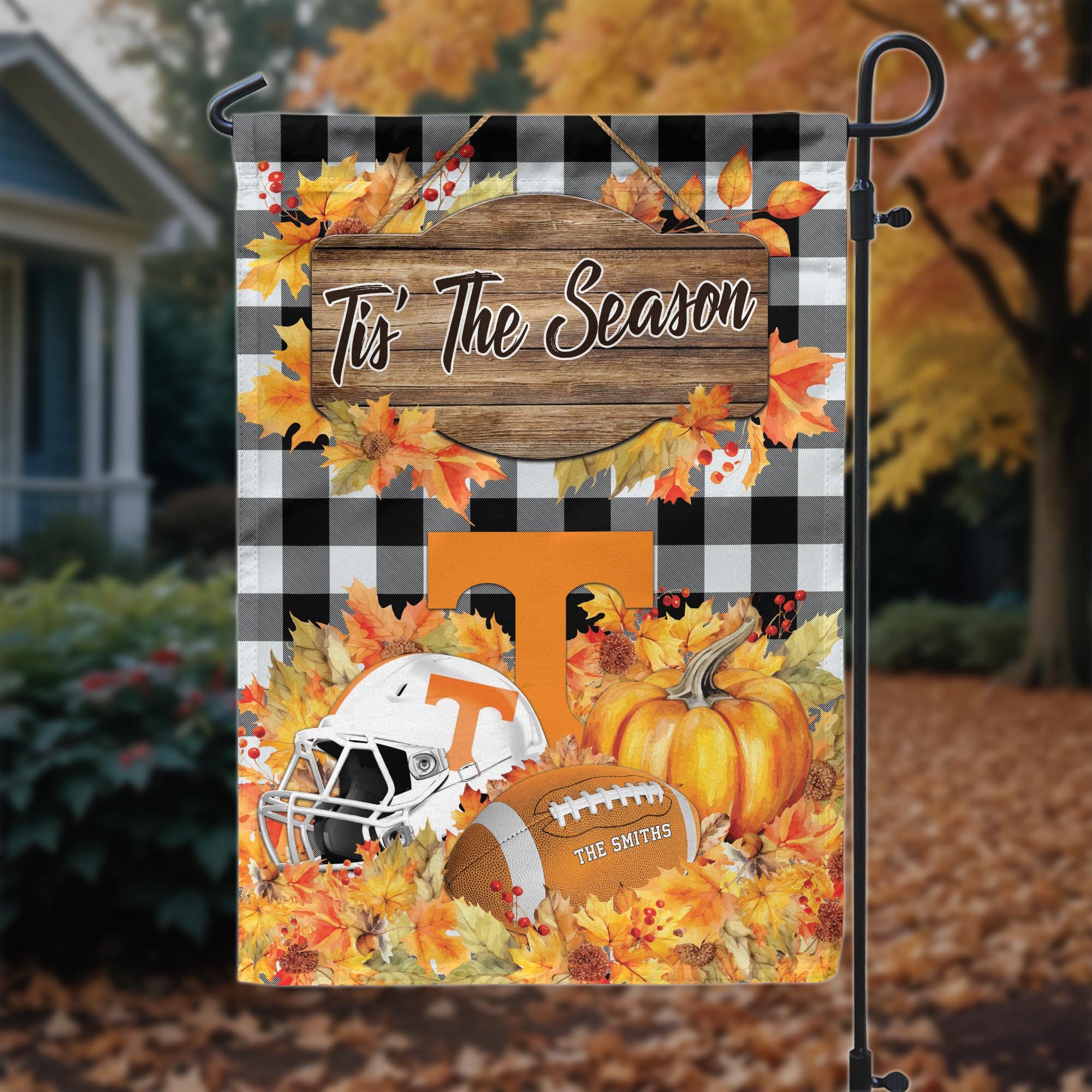 Tennessee Volunteers Garden Flag Custom Your Family Name And Choose Your Quotes, Sport Flag, Sport Home Decorations ETRG-60251