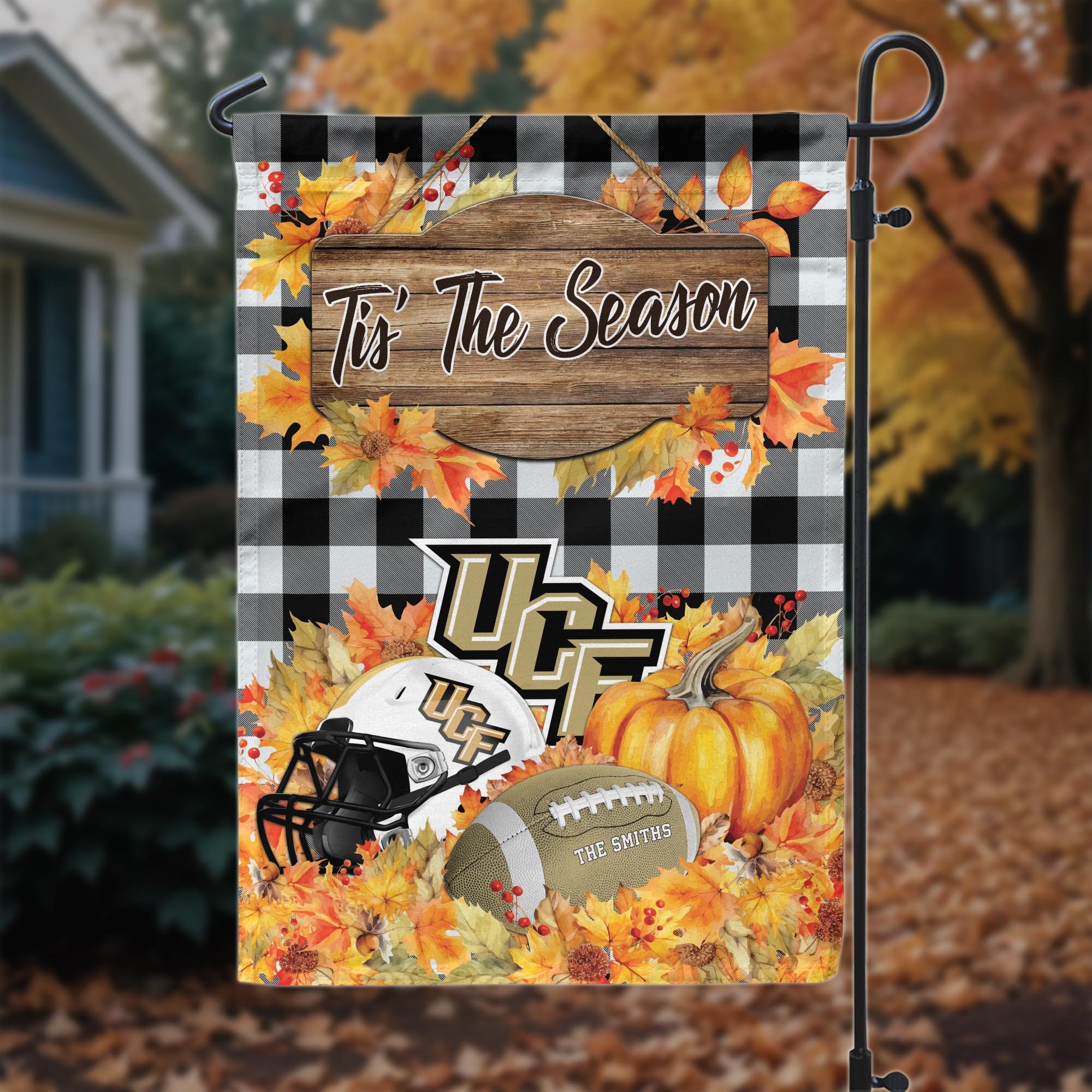 UCF Knights Garden Flag Custom Your Family Name And Choose Your Quotes, Sport Flag, Sport Home Decorations ETRG-60251