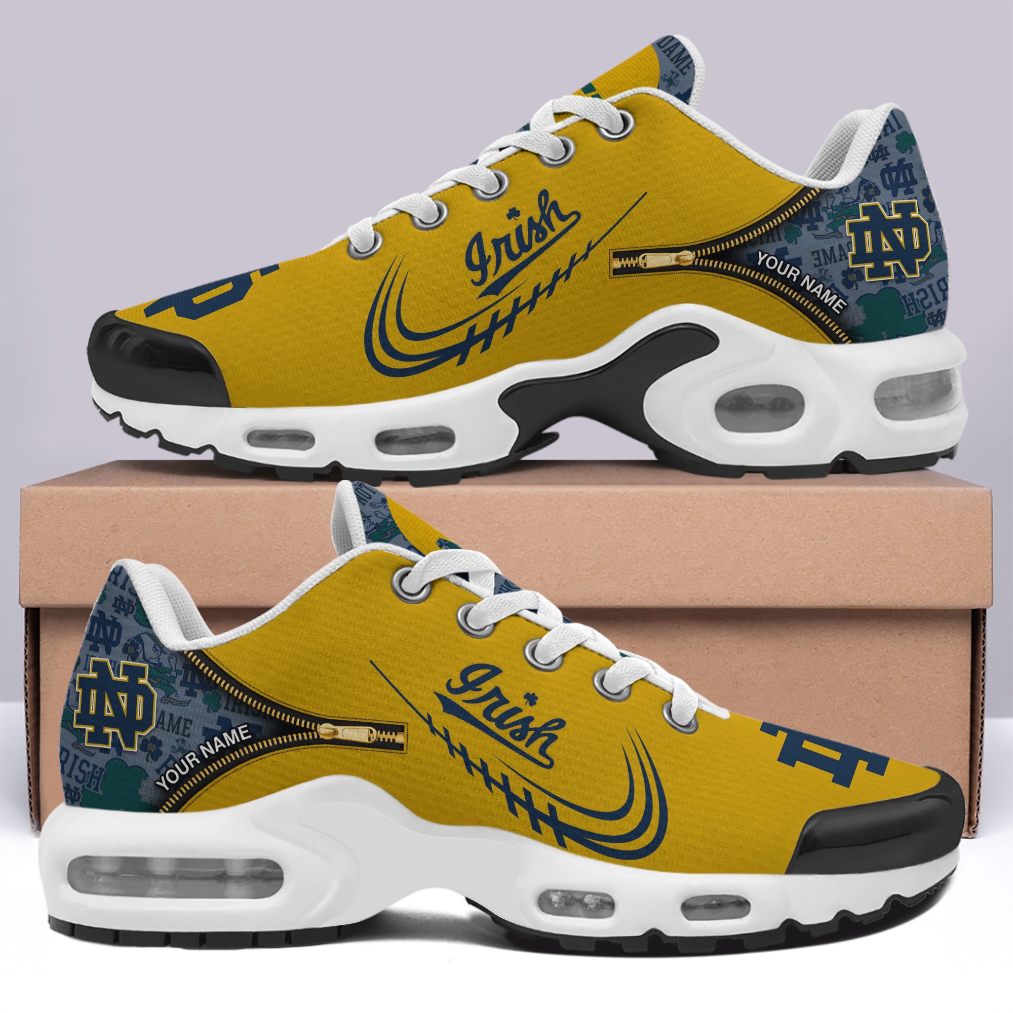 Notre Dame Fighting Irish TN Shoes Personalized Your Name, Shoes For Football Fans, Gifts For Him ETRG-60165