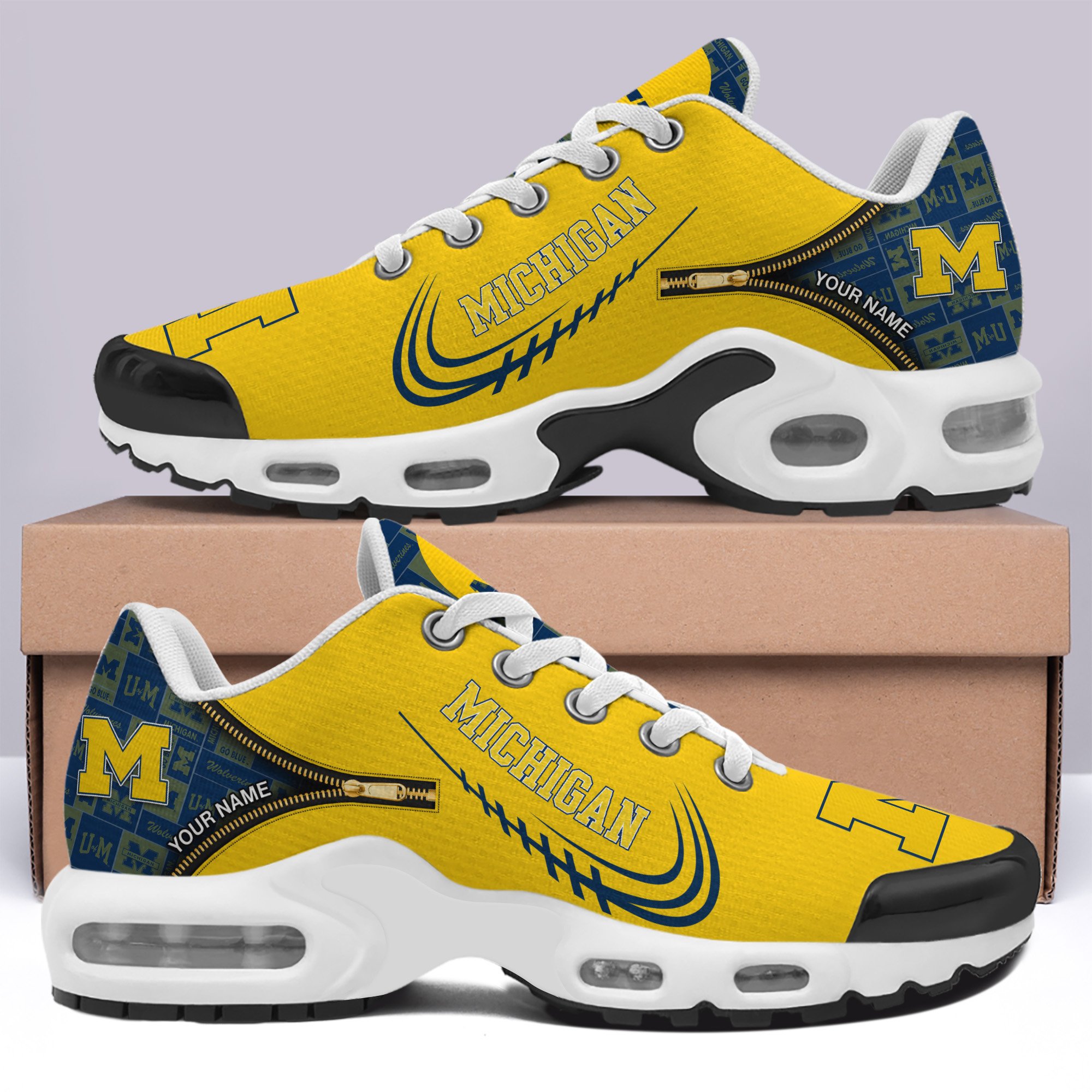 Michigan Wolverines Team Custom Your Name , Football Team Shoes, Football Fan Gifts ETRG-60165