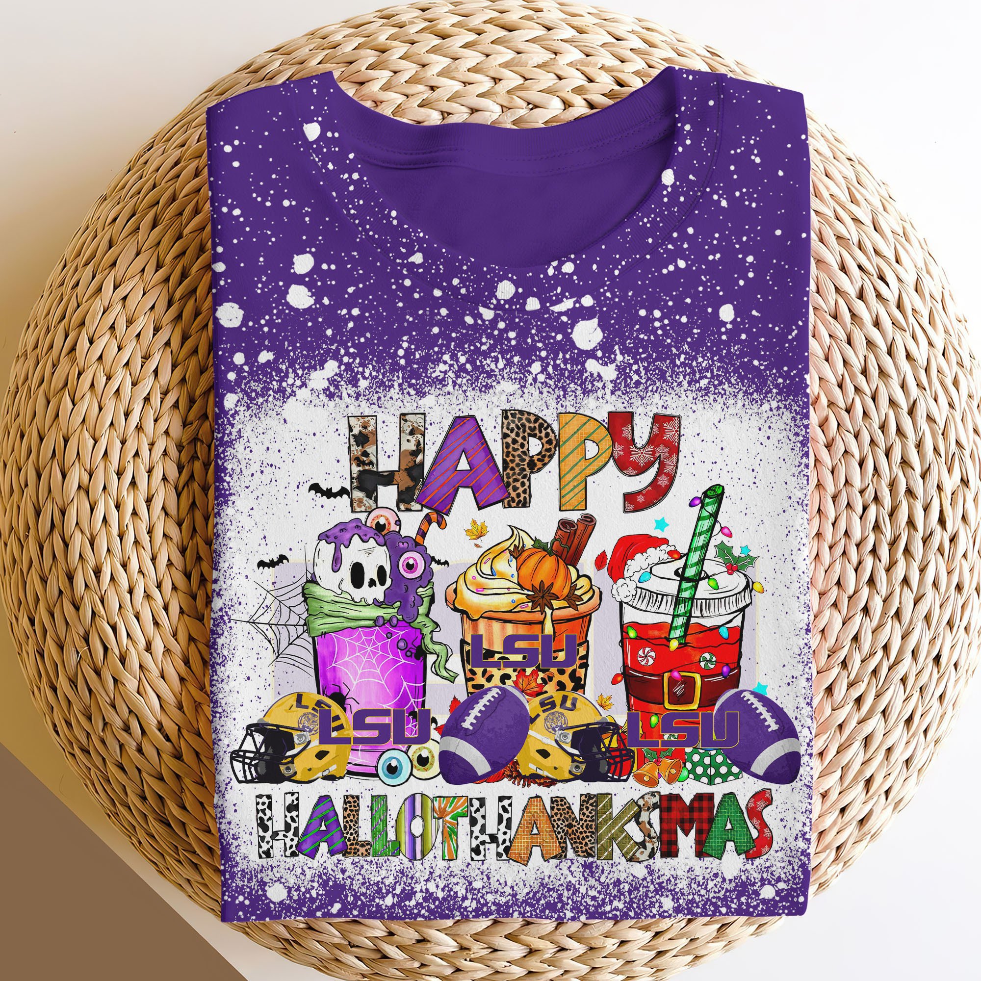 LSU TIGERS 3D Shirts, Happy Hallothanksmas Shirts, Sport Shirts For Fan EHIVM-52152