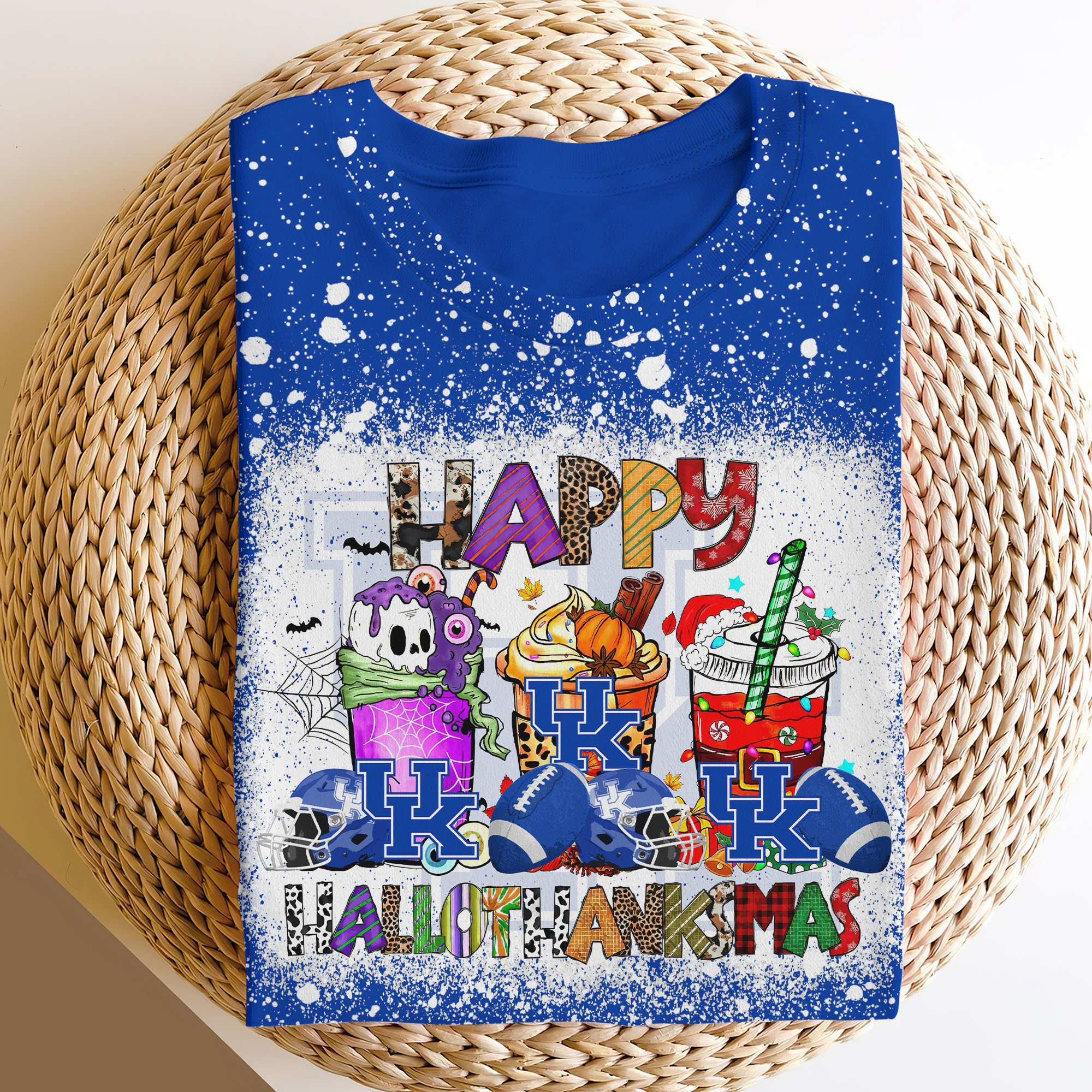 Kentucky Wildcats 3D Shirts, Happy Hallothanksmas Shirts, Sport Shirts For Fan EHIVM-52152