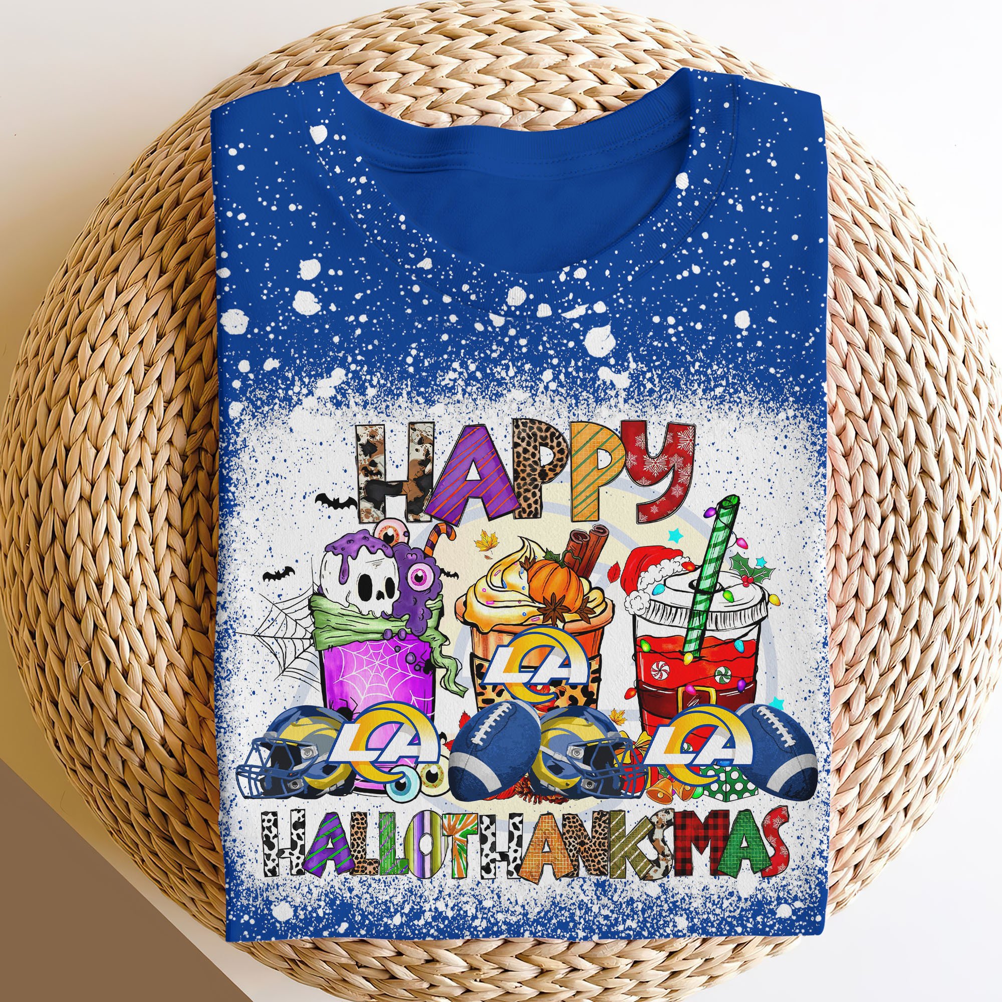 Los Angeles Rams 3D Shirts, Happy Hallothanksmas Shirts, Sport Shirts For Fan EHIVM-52370