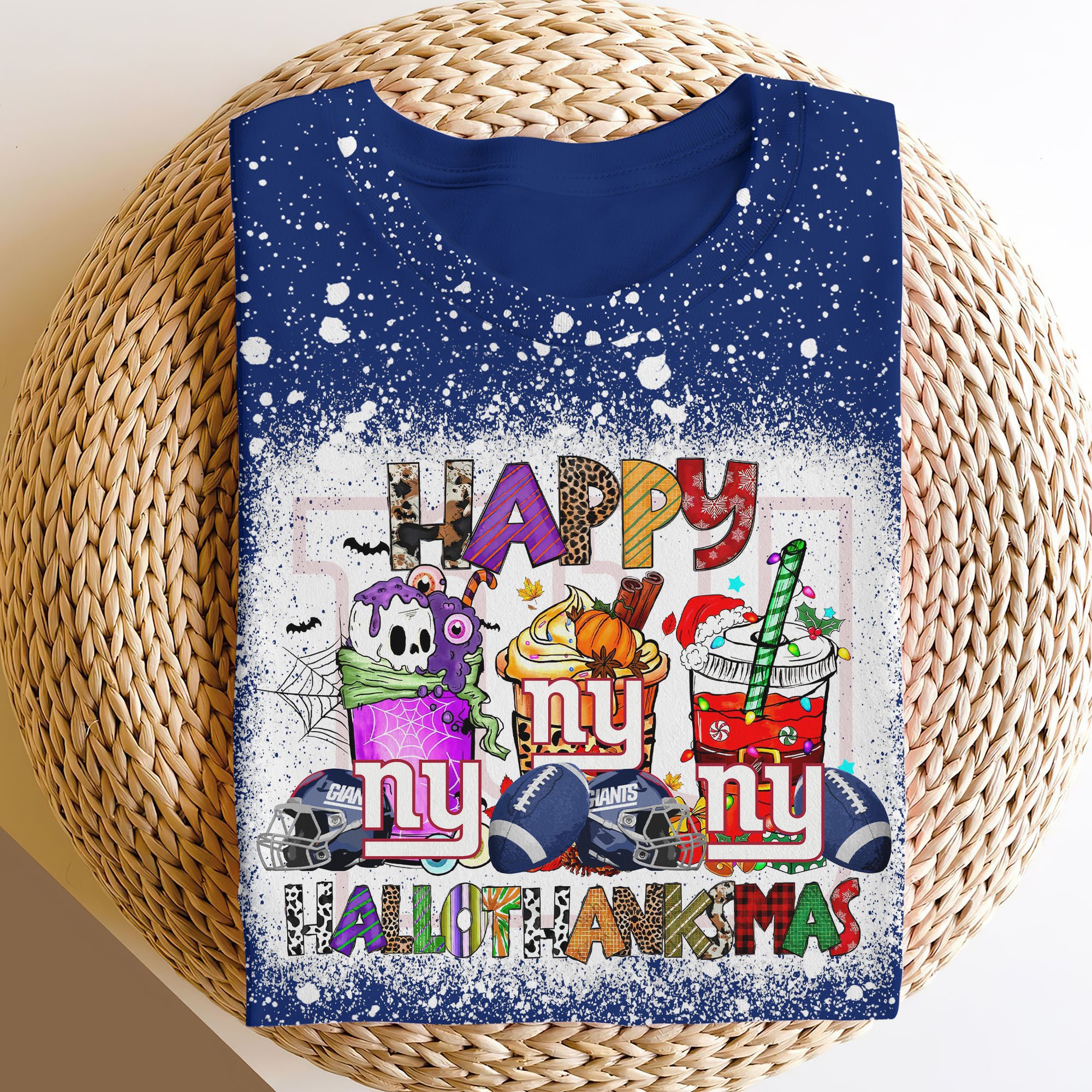 New York Giants 3D Shirts, Happy Hallothanksmas Shirts, Sport Shirts For Fan EHIVM-52370