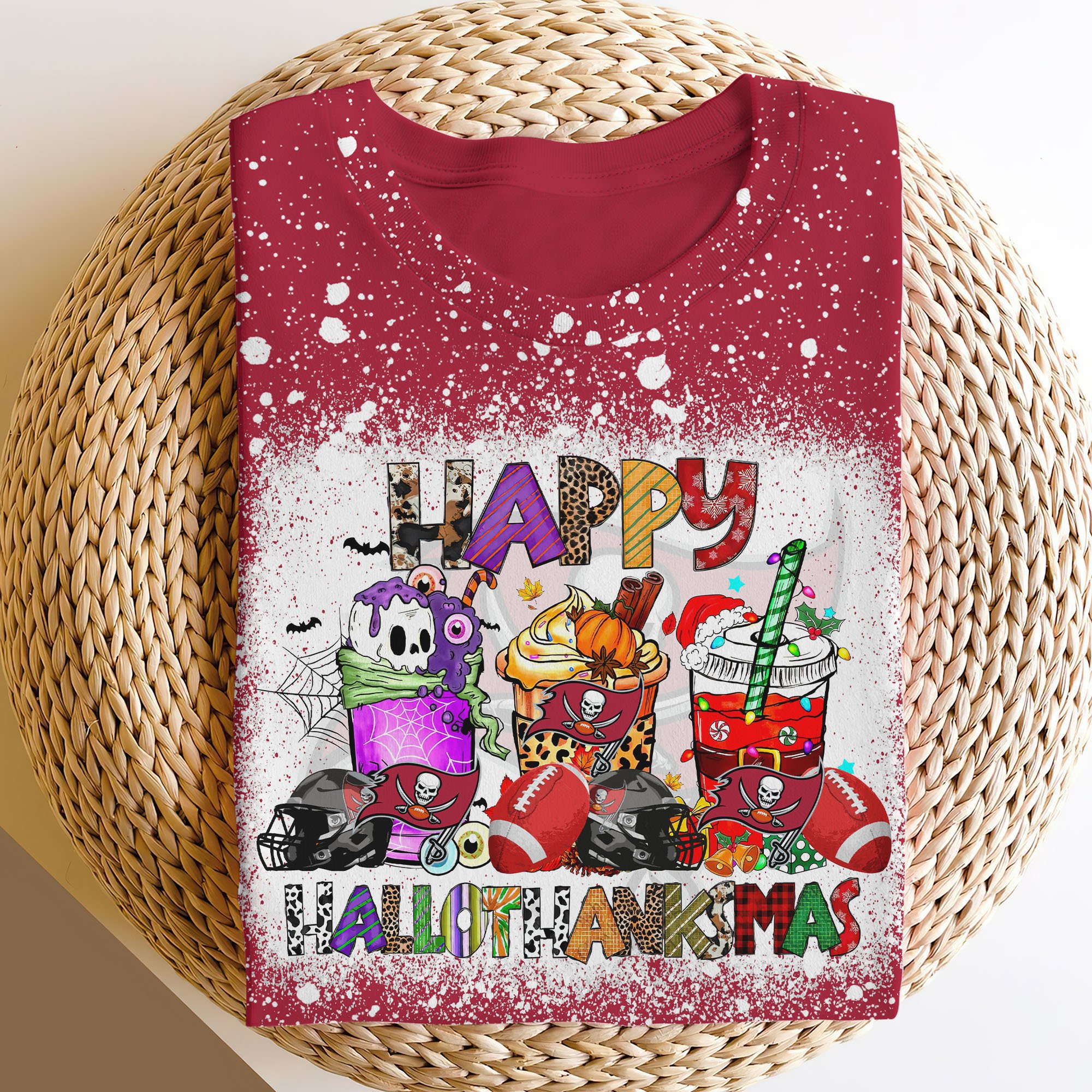 Tampa Bay Buccaneers 3D Shirts, Happy Hallothanksmas Shirts, Sport Shirts For Fan EHIVM-52370