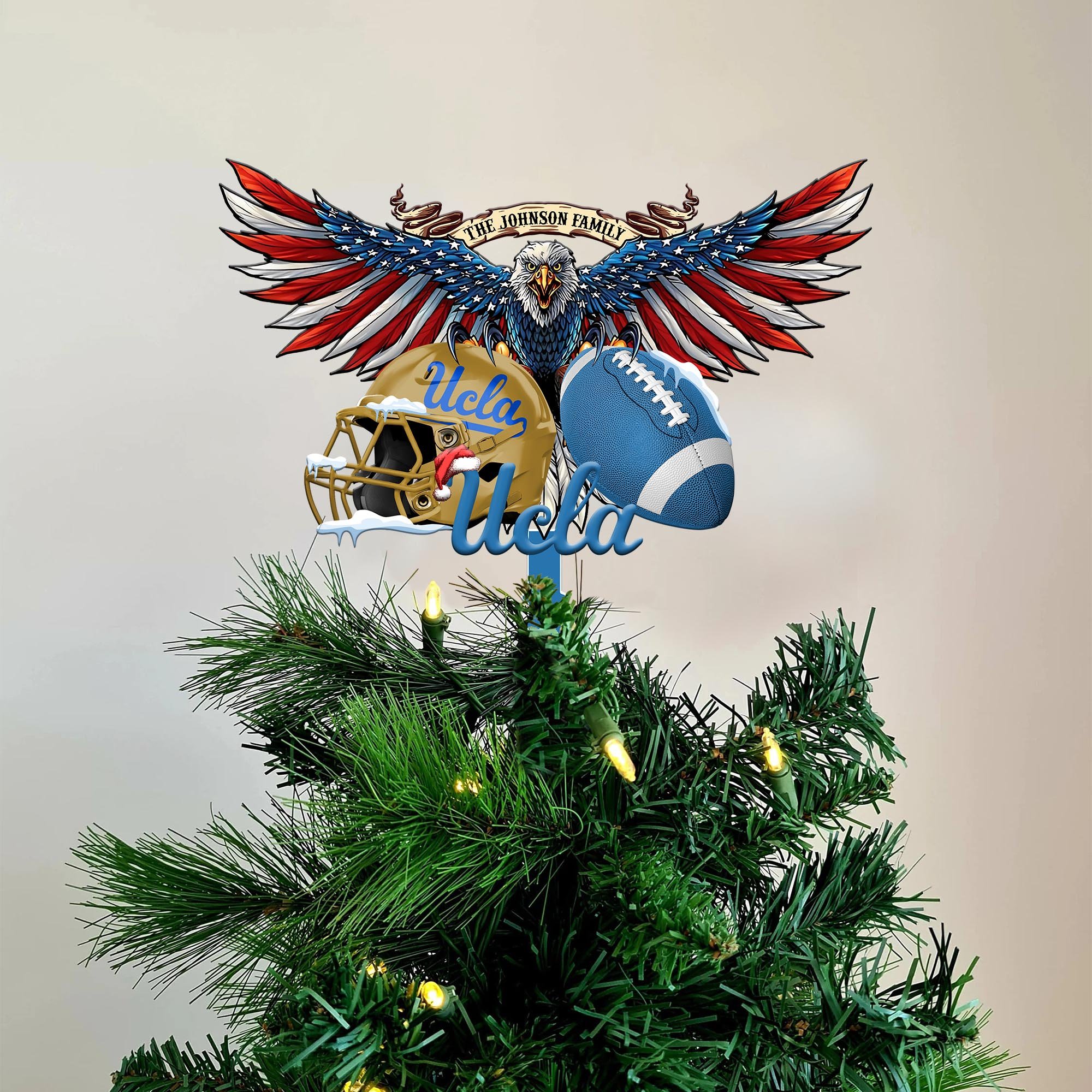 UCLA Bruins Tree Topper Custom Your Family Name, Sport Team Tree Topper, Sport Decorations, Christmas Gifts EHIVM-53652