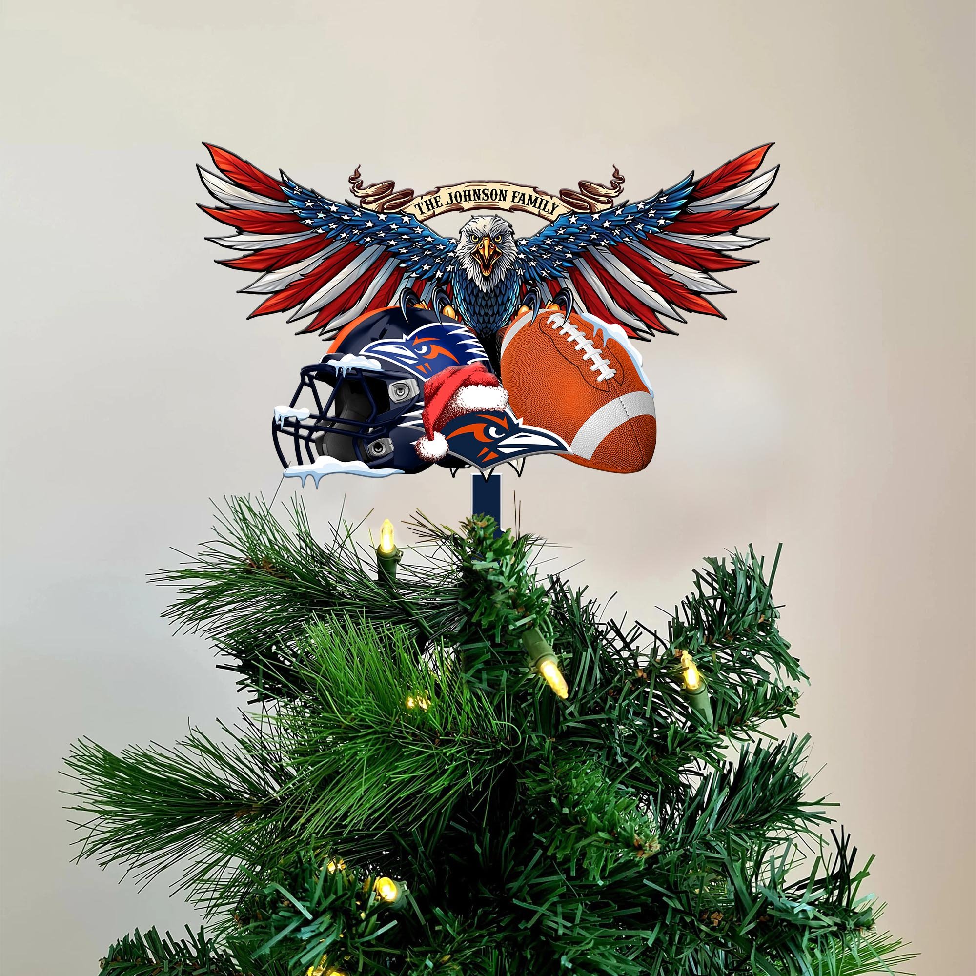 UTSA Roadrunners Tree Topper Custom Your Family Name, Sport Team Tree Topper, Sport Decorations, Christmas Gifts EHIVM-53652