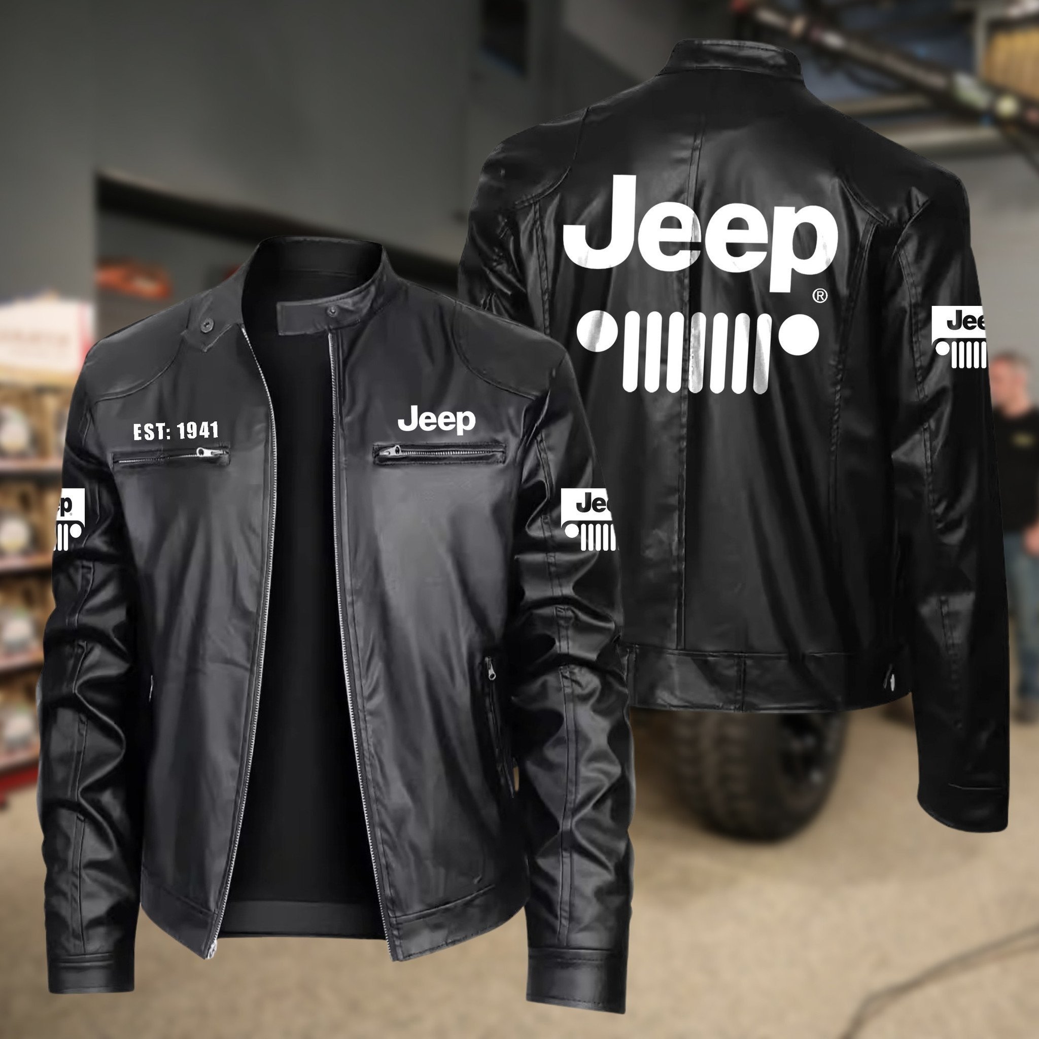 Jeep Jeep leather jacket, Gift For Dad EHIVM-54462