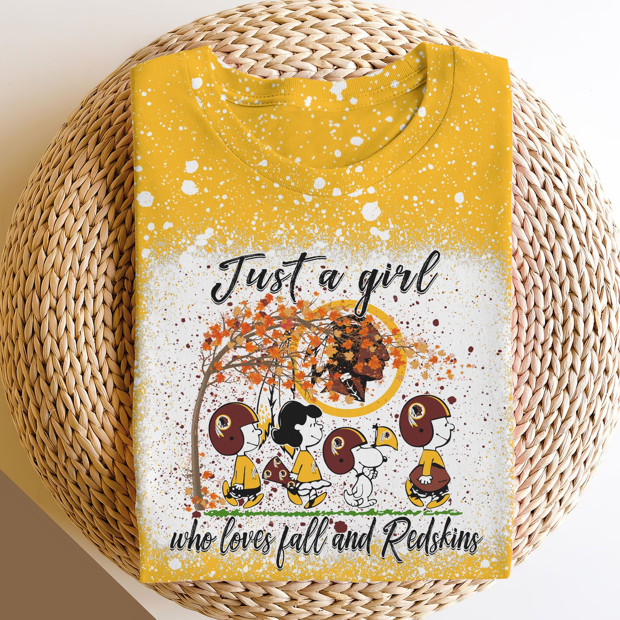 Washington Redskins 3D Shirts, Sport 3D Clothing, Just A Girl Who Loves Fall Shirts, Sport Shirts For Fan EHIVM-57766