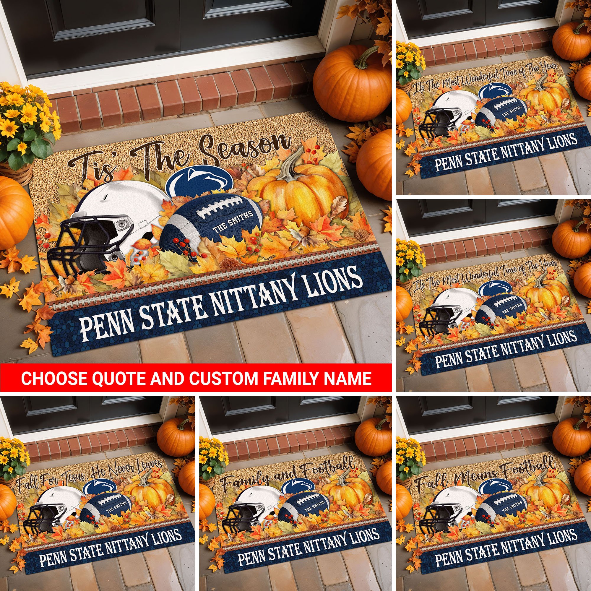 Penn State Nittany Lions Doormat Custom Your Family Name And Choose Your Quotes, Sport Doormat, Sport Gifts For Fan, Home Decorations EHIVM-54911