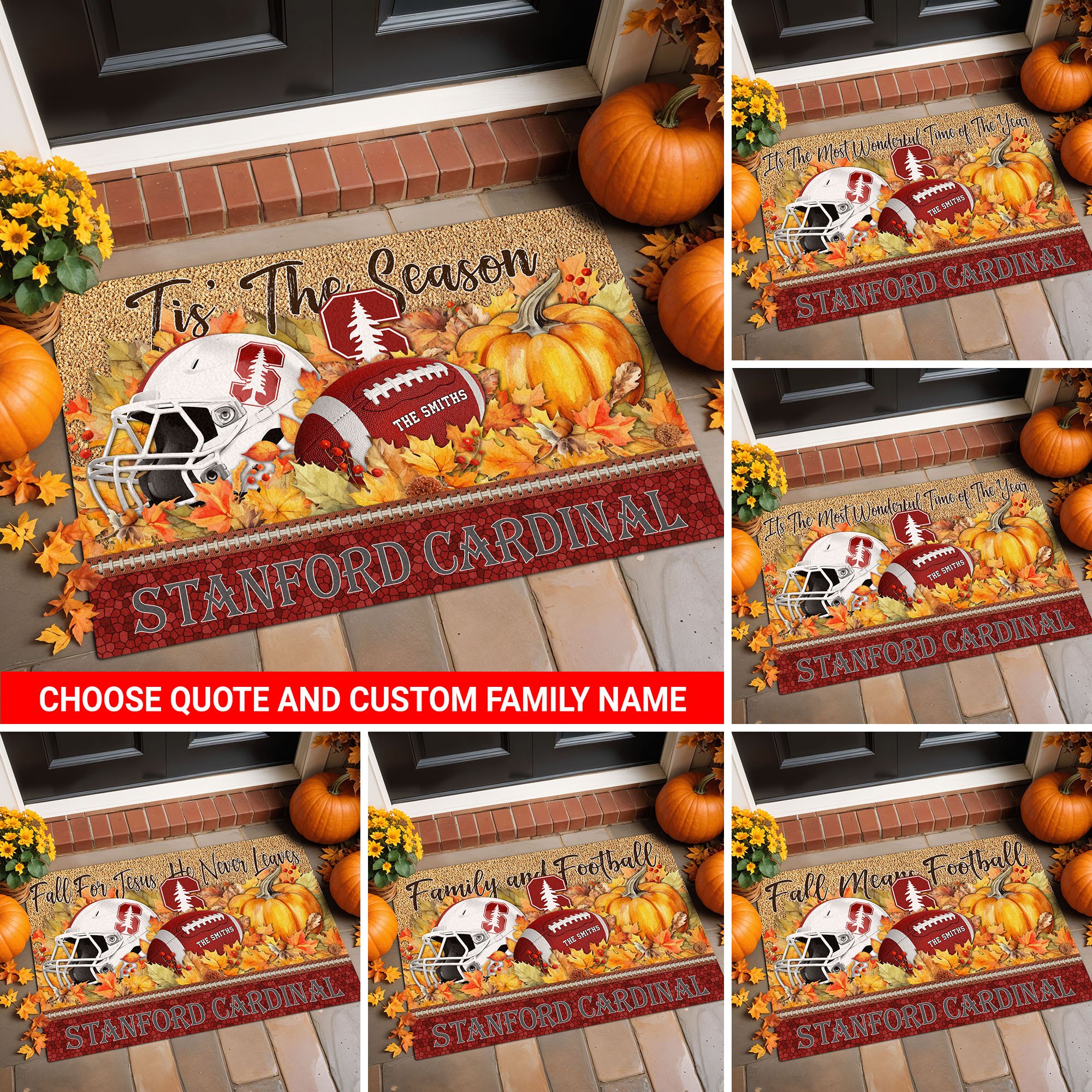 Stanford Cardinal Doormat Custom Your Family Name And Choose Your Quotes, Sport Doormat, Sport Gifts For Fan, Home Decorations EHIVM-54911