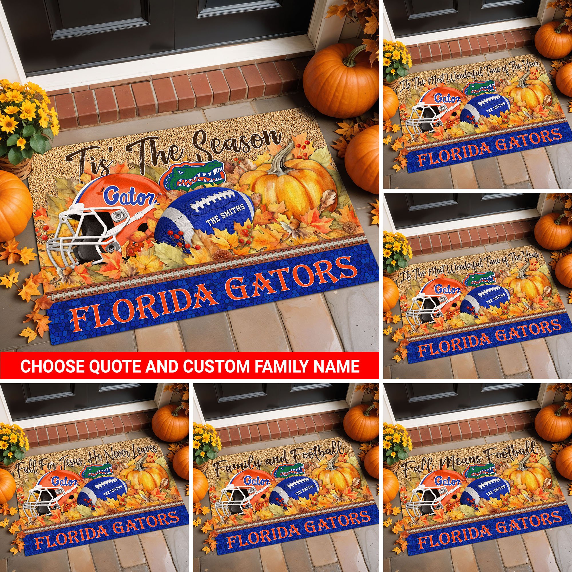 Florida Gators Doormat Custom Your Family Name And Choose Your Quotes, Sport Doormat, Sport Gifts For Fan, Home Decorations EHIVM-54911