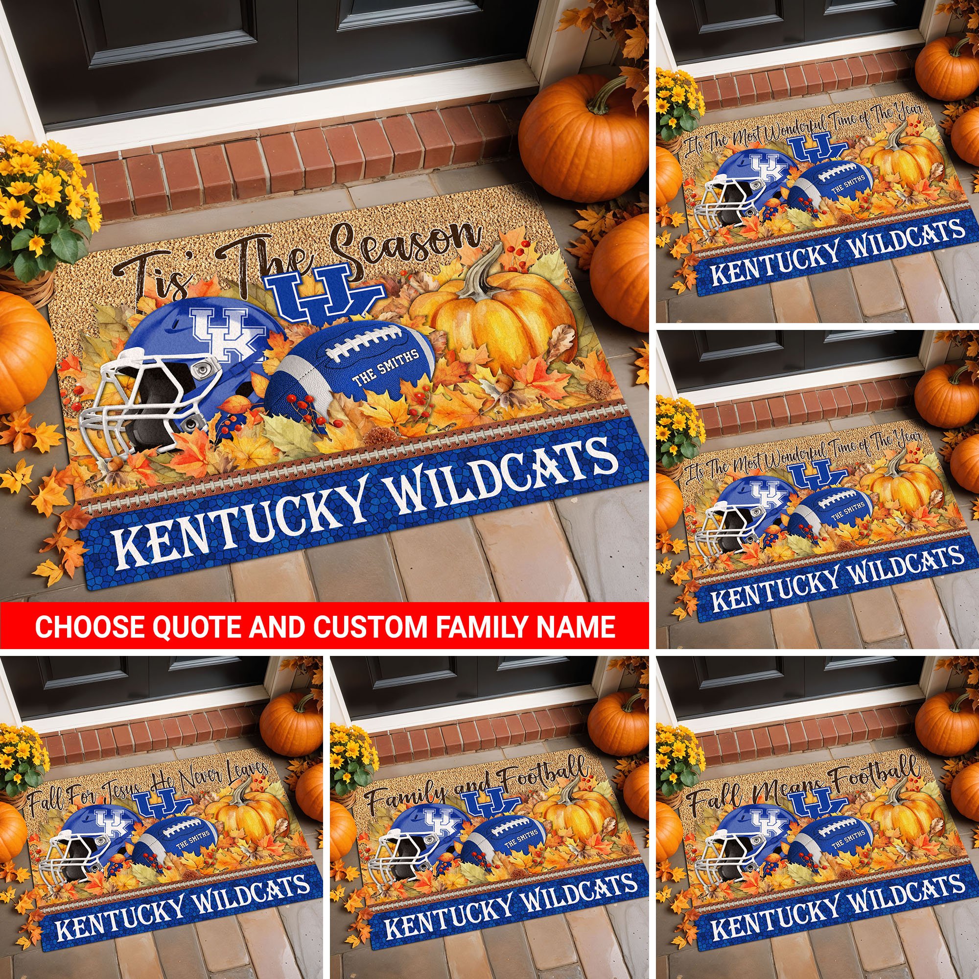 Kentucky Wildcats Doormat Custom Your Family Name And Choose Your Quotes, Sport Doormat, Sport Gifts For Fan, Home Decorations EHIVM-54911