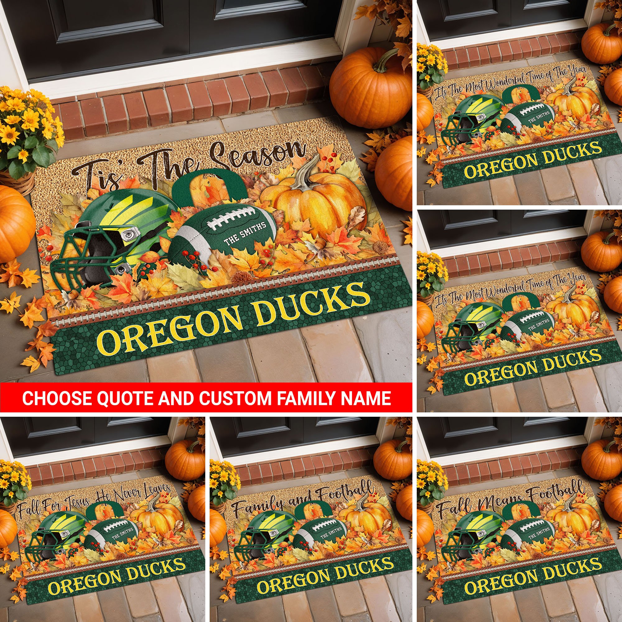 Oregon Ducks Doormat Custom Your Family Name And Choose Your Quotes, Sport Doormat, Sport Gifts For Fan, Home Decorations EHIVM-54911