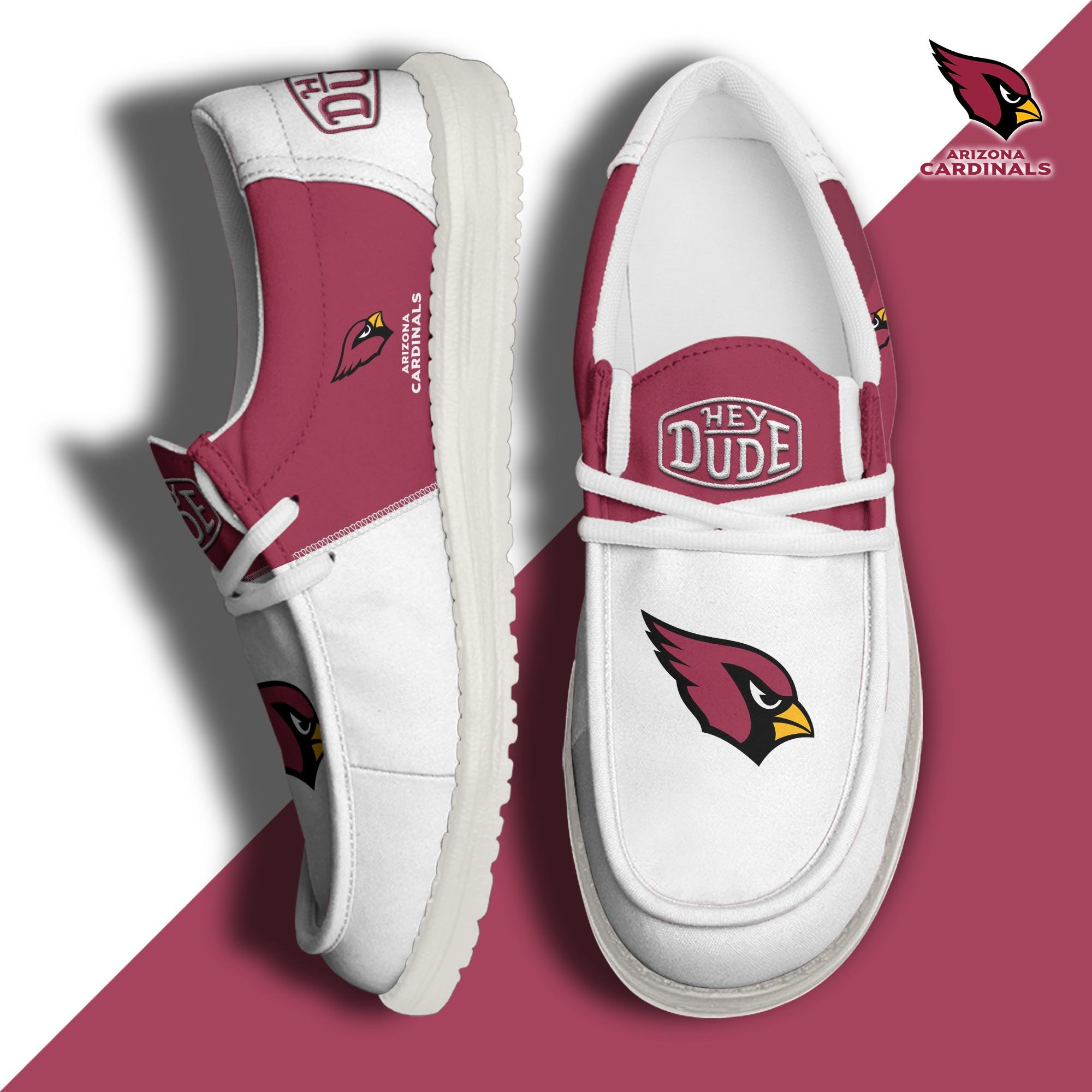 Arizona Cardinals Football Hey Dude Canvas Loafer Shoes Custom Your Name, Sport Shoes For Fan, Fan Gifts  ETRG-60163