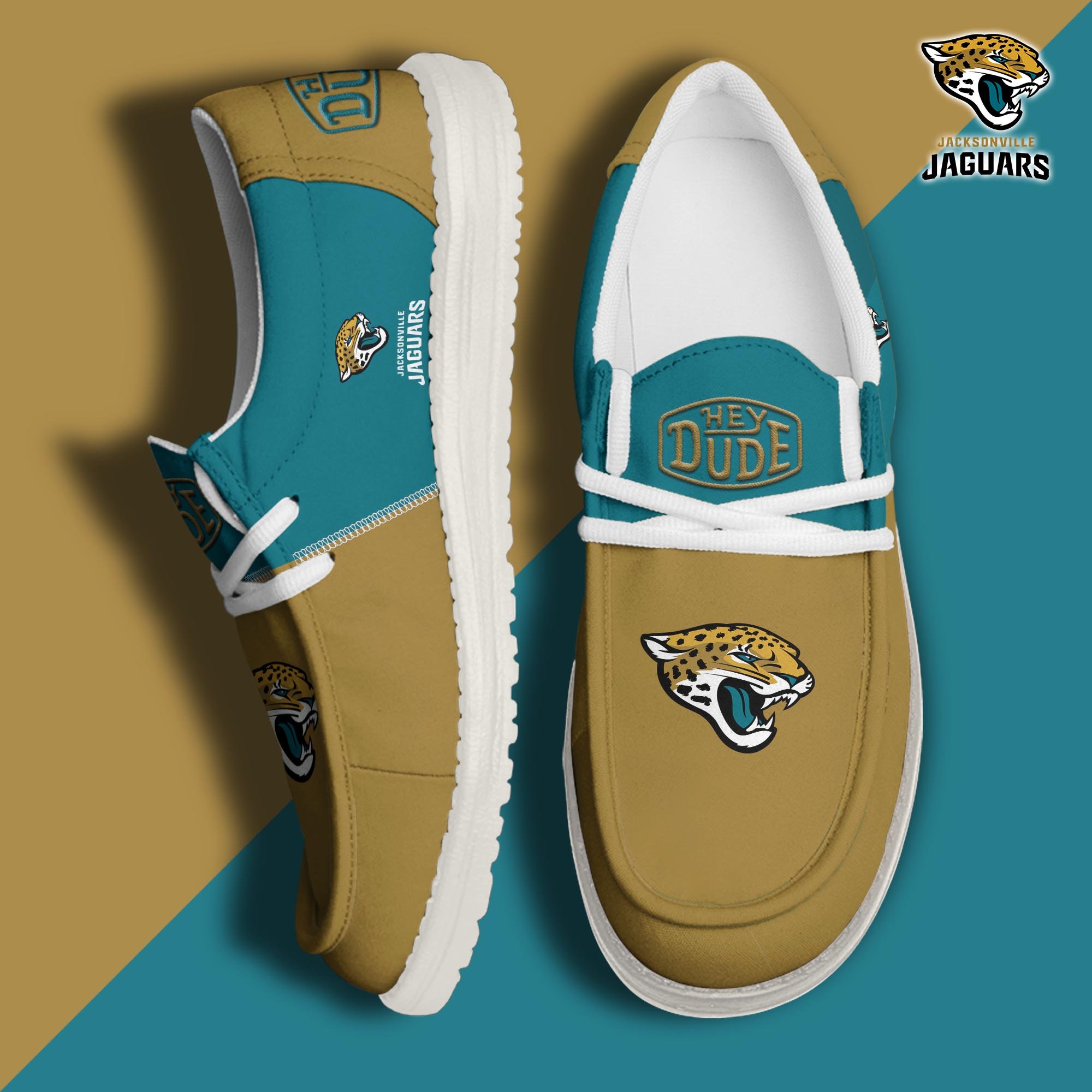 Jacksonville Jaguars Football Hey Dude Canvas Loafer Shoes Custom Your Name, Sport Shoes For Fan, Fan Gifts  ETRG-60163