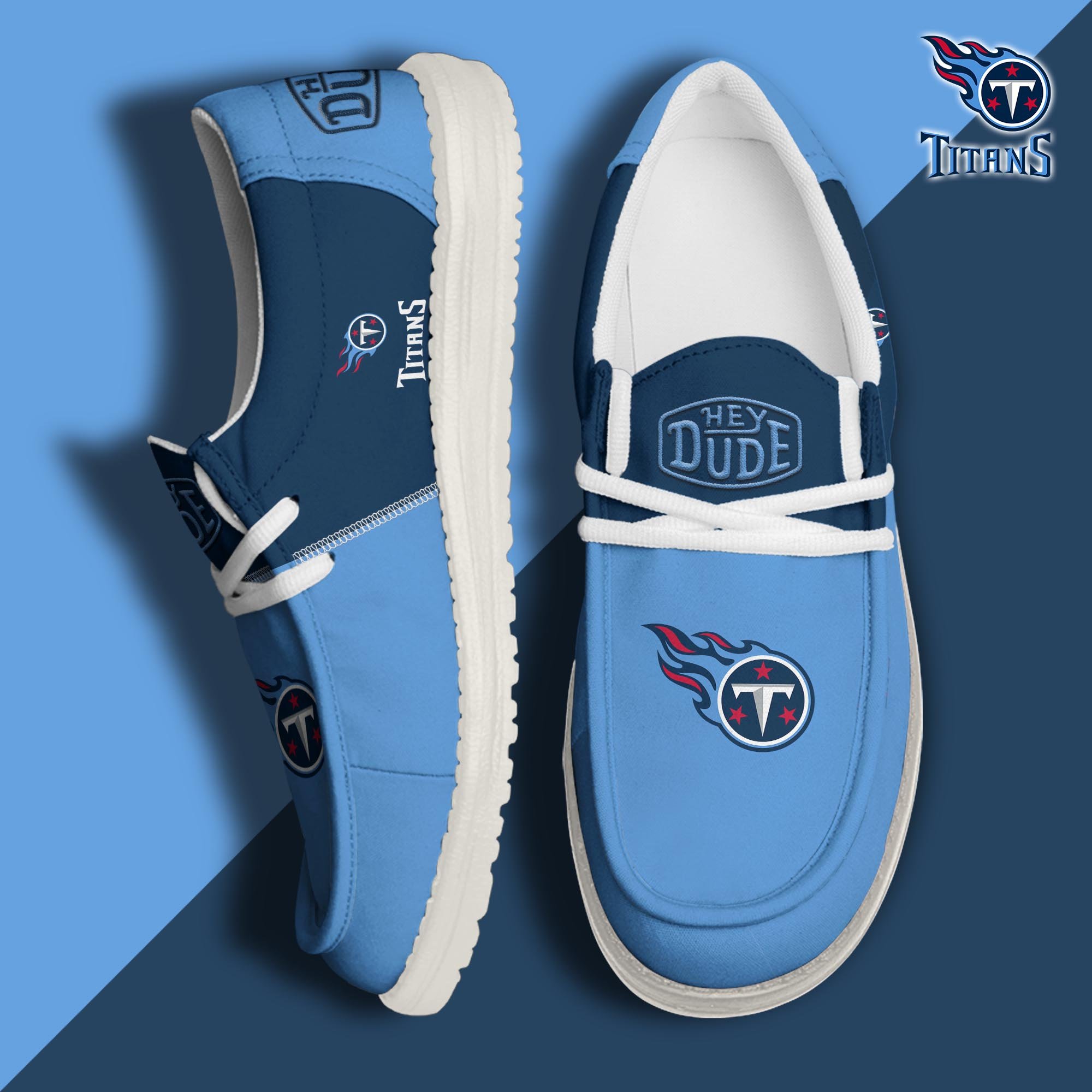 Tennessee Titans Football Hey Dude Canvas Loafer Shoes Custom Your Name, Sport Shoes For Fan, Fan Gifts  ETRG-60163