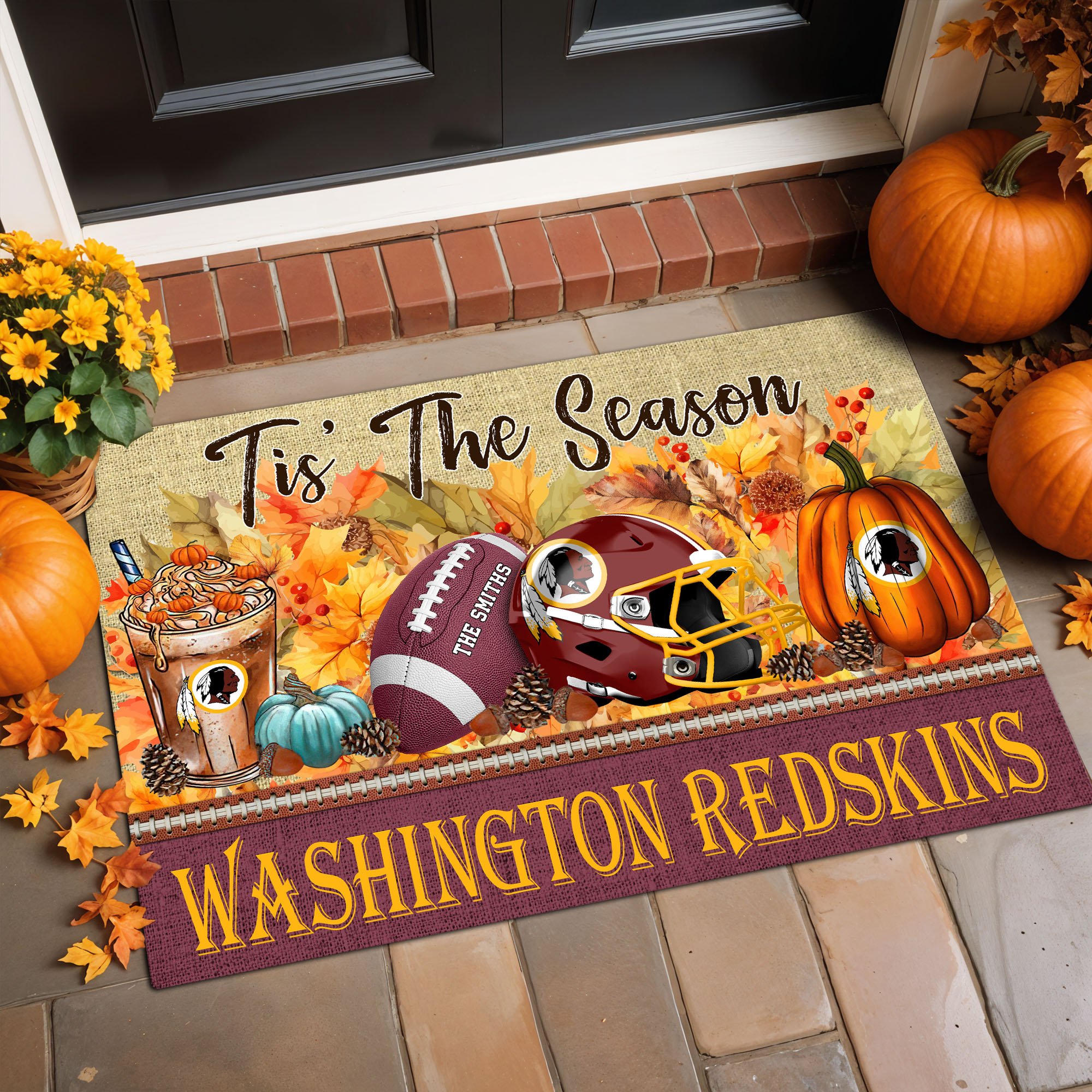 Washington Redskins Doormat Custom Family Name And Choose Quotes, Fall Gift For Sport Lovers, Fan Gifts ETRG-60882