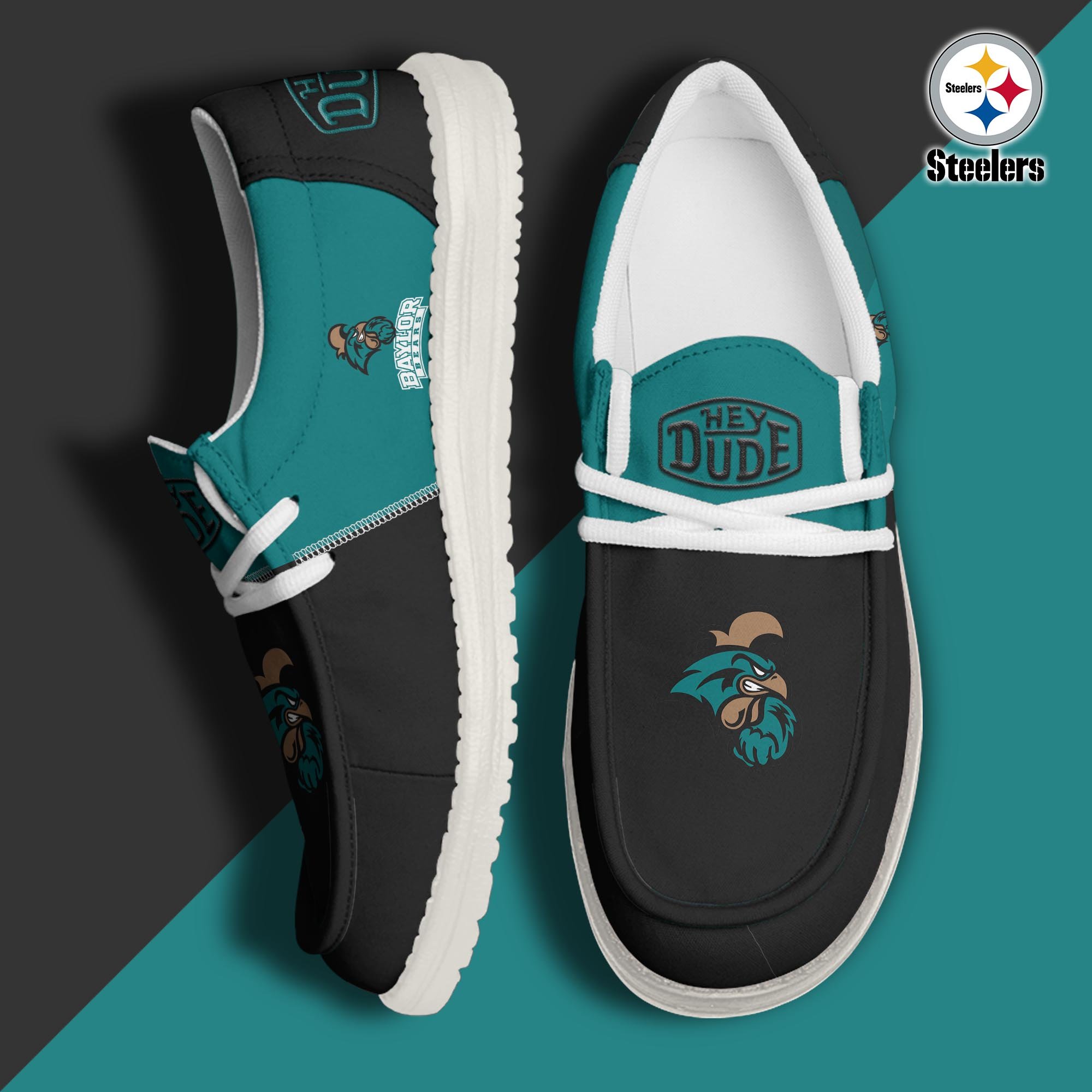 NCAA Coastal Carolina Chanticleers Football Hey Dude Canvas Loafer Shoes Custom Your Name, Sport Shoes For Fan, Fan Gifts ETRG-60921