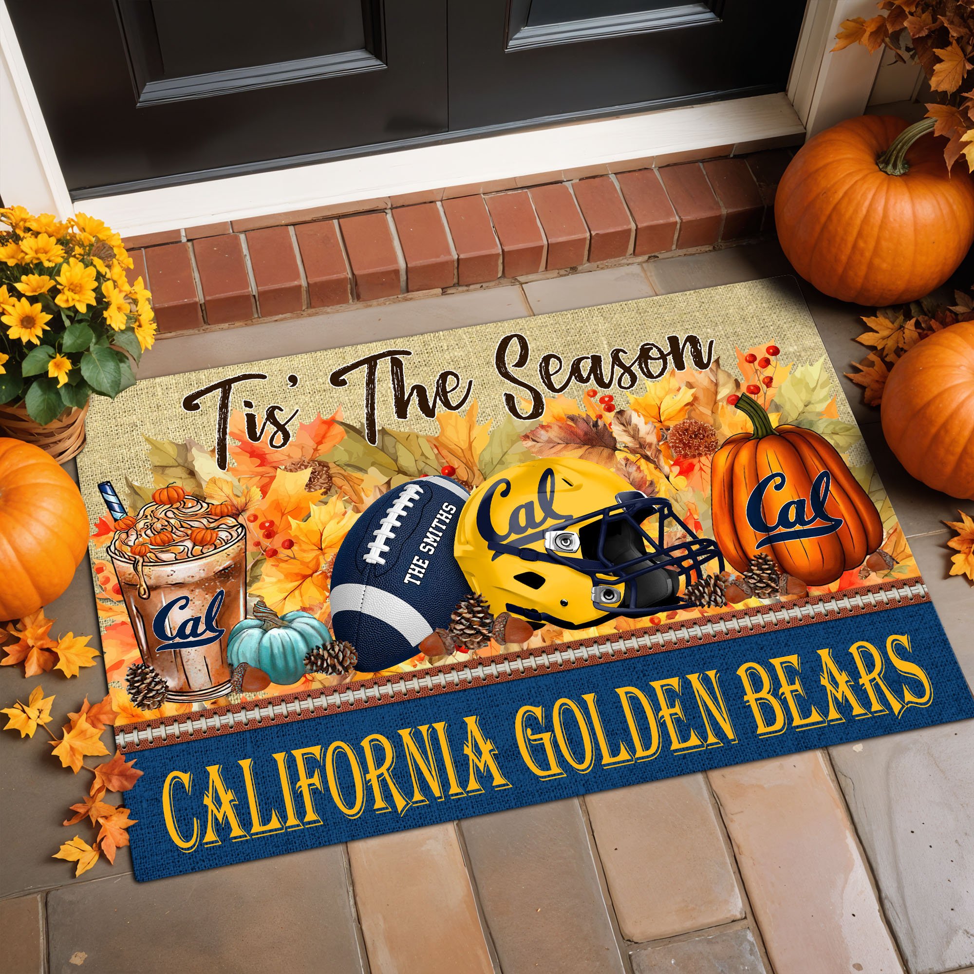 California Golden Bears Doormat Custom Family Name And Choose Quotes, Fall Gifts For Football Lovers, Fan Gifts ETRG-60960