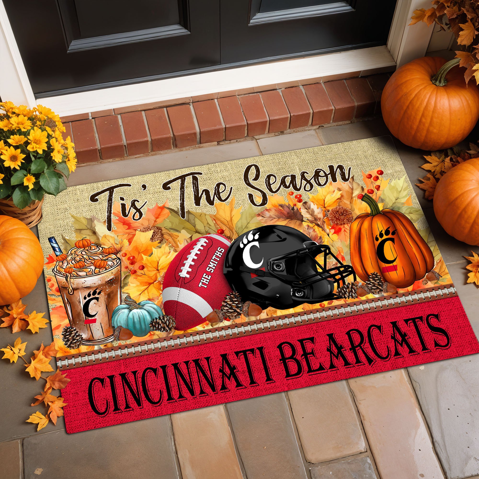 Cincinnati Bearcats Doormat Custom Family Name And Choose Quotes, Fall Gifts For Football Lovers, Fan Gifts ETRG-60960