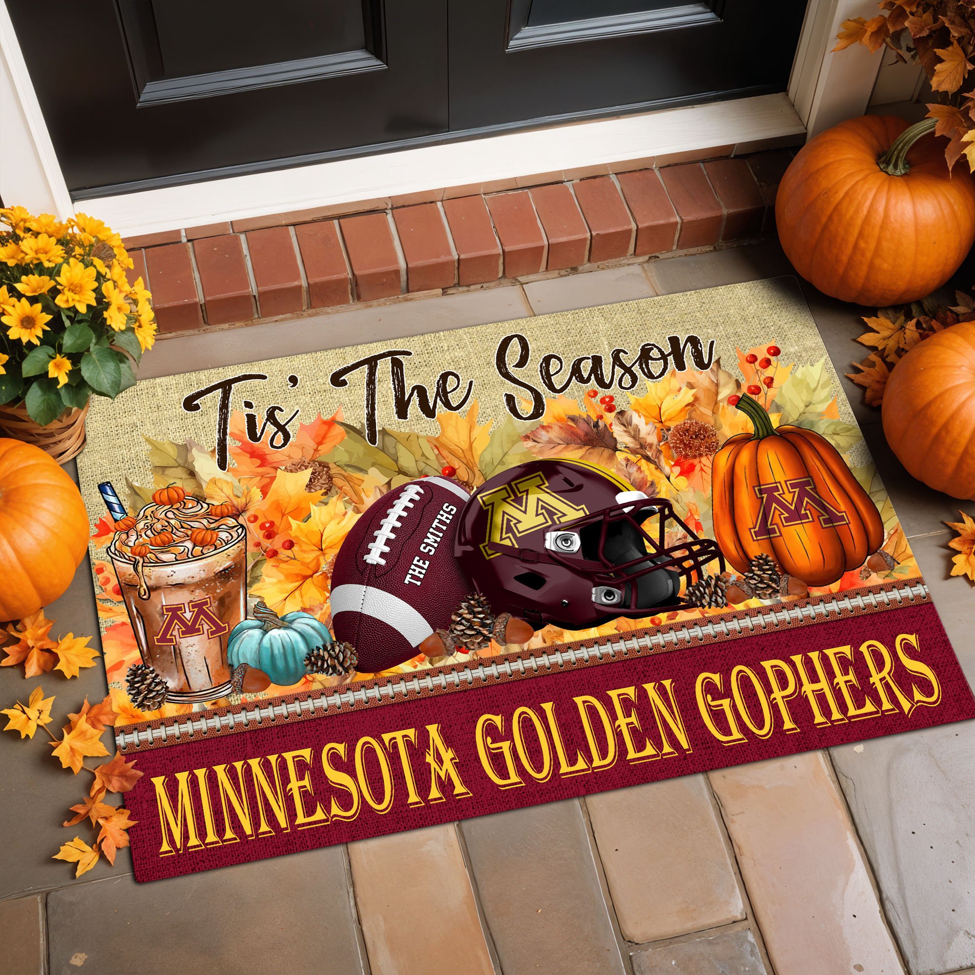 Minnesota Golden Gophers Doormat Custom Family Name And Choose Quotes, Fall Gifts For Football Lovers, Fan Gifts ETRG-60960