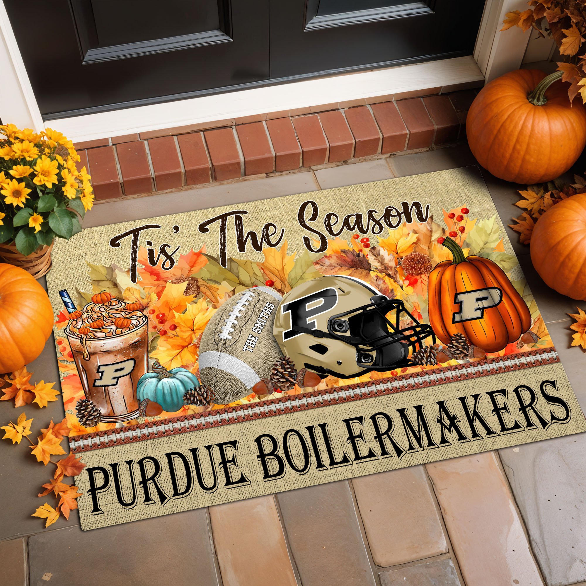 Purdue Boilermakers Doormat Custom Family Name And Choose Quotes, Fall Gifts For Football Lovers, Fan Gifts ETRG-60960