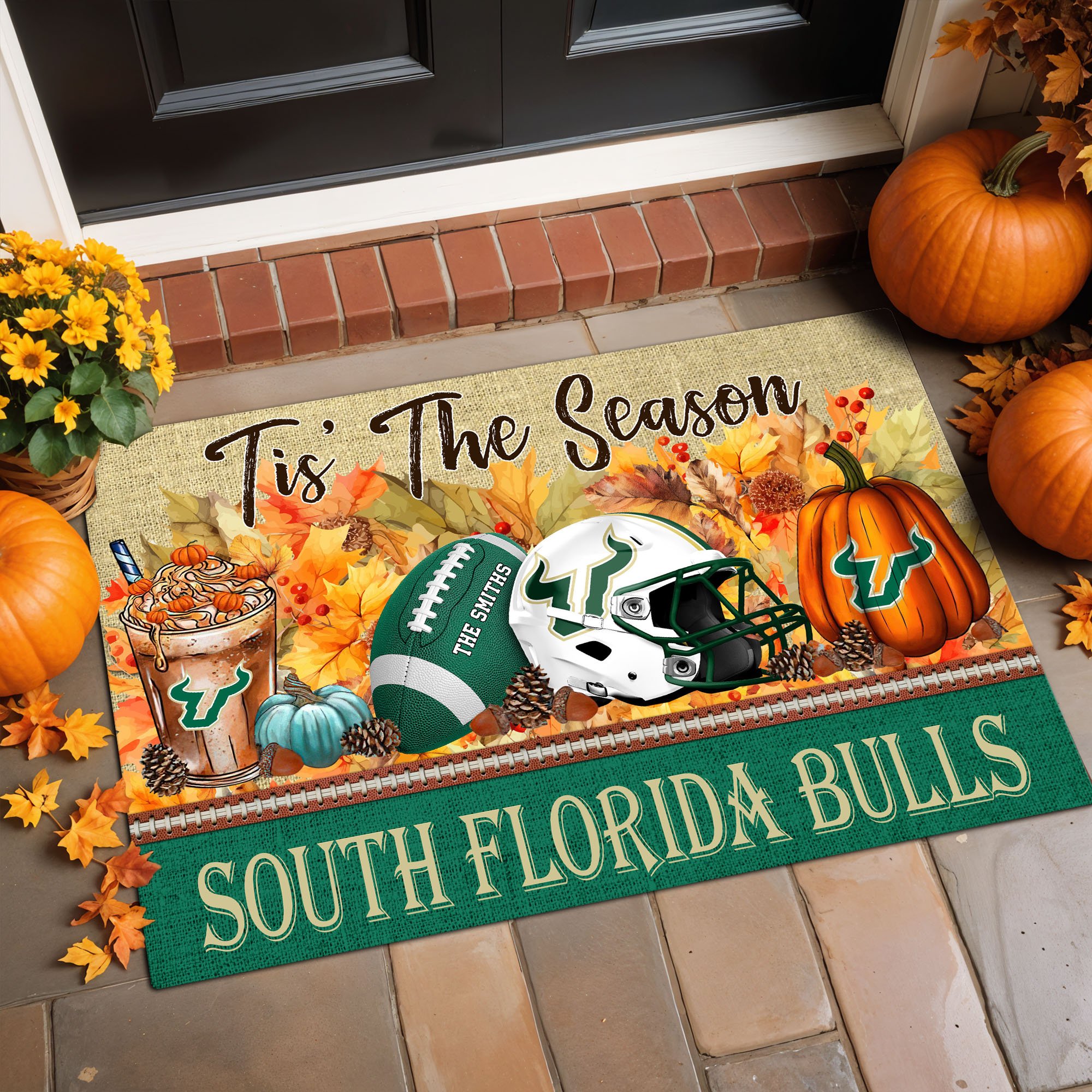 South Florida Bulls Doormat Custom Family Name And Choose Quotes, Fall Gifts For Football Lovers, Fan Gifts ETRG-60960