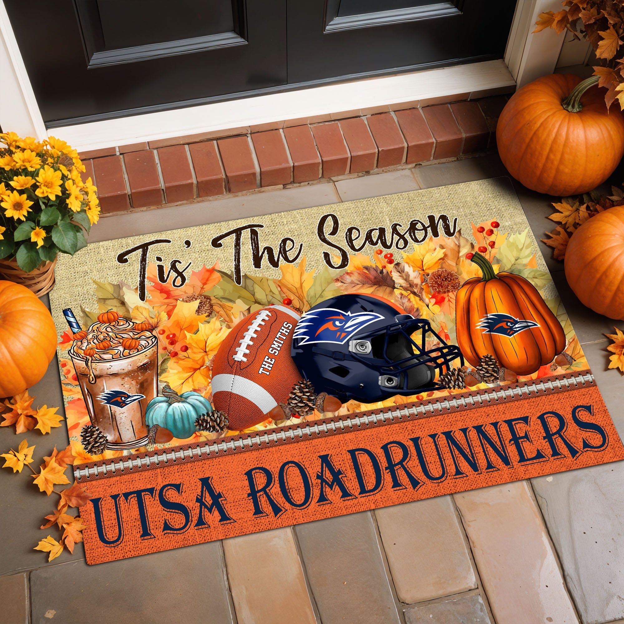 UTSA Roadrunners Doormat Custom Family Name And Choose Quotes, Fall Gifts For Football Lovers, Fan Gifts ETRG-60960