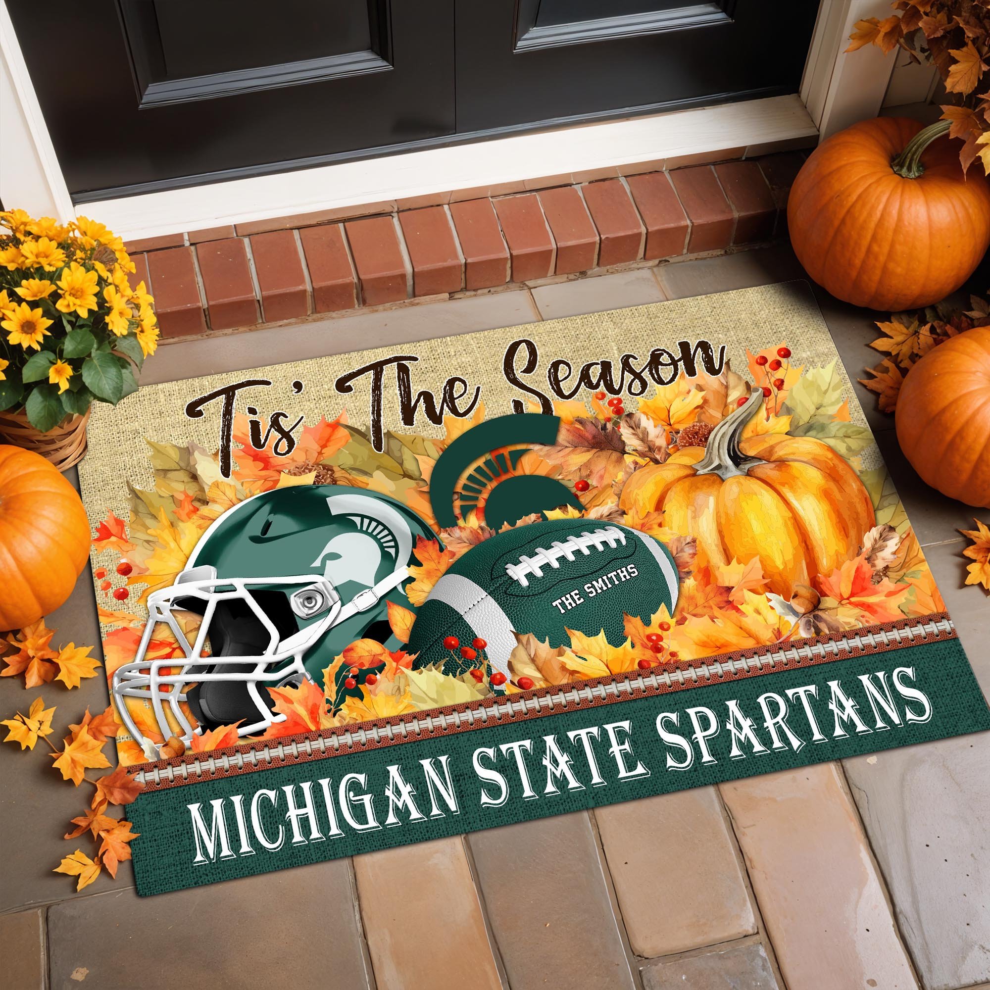 Michigan State Spartans Team Doormat Custom Family Name, Doormat For Sport Fan, Fan Gifts, Home Decor ETRG-60971