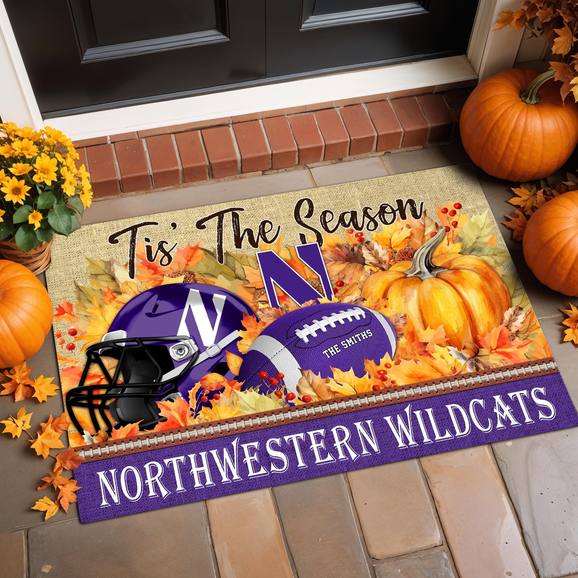 Northwestern Wildcats Team Doormat Custom Family Name, Doormat For Sport Fan, Home Decor ETRG-60971