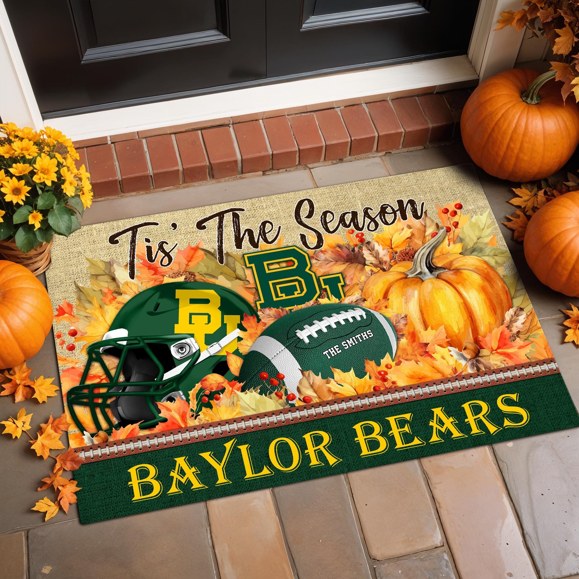 Baylor Bears Team Doormat Custom Family Name, Doormat For Sport Fan, Fan Gifts, Home Decor ETRG-60971