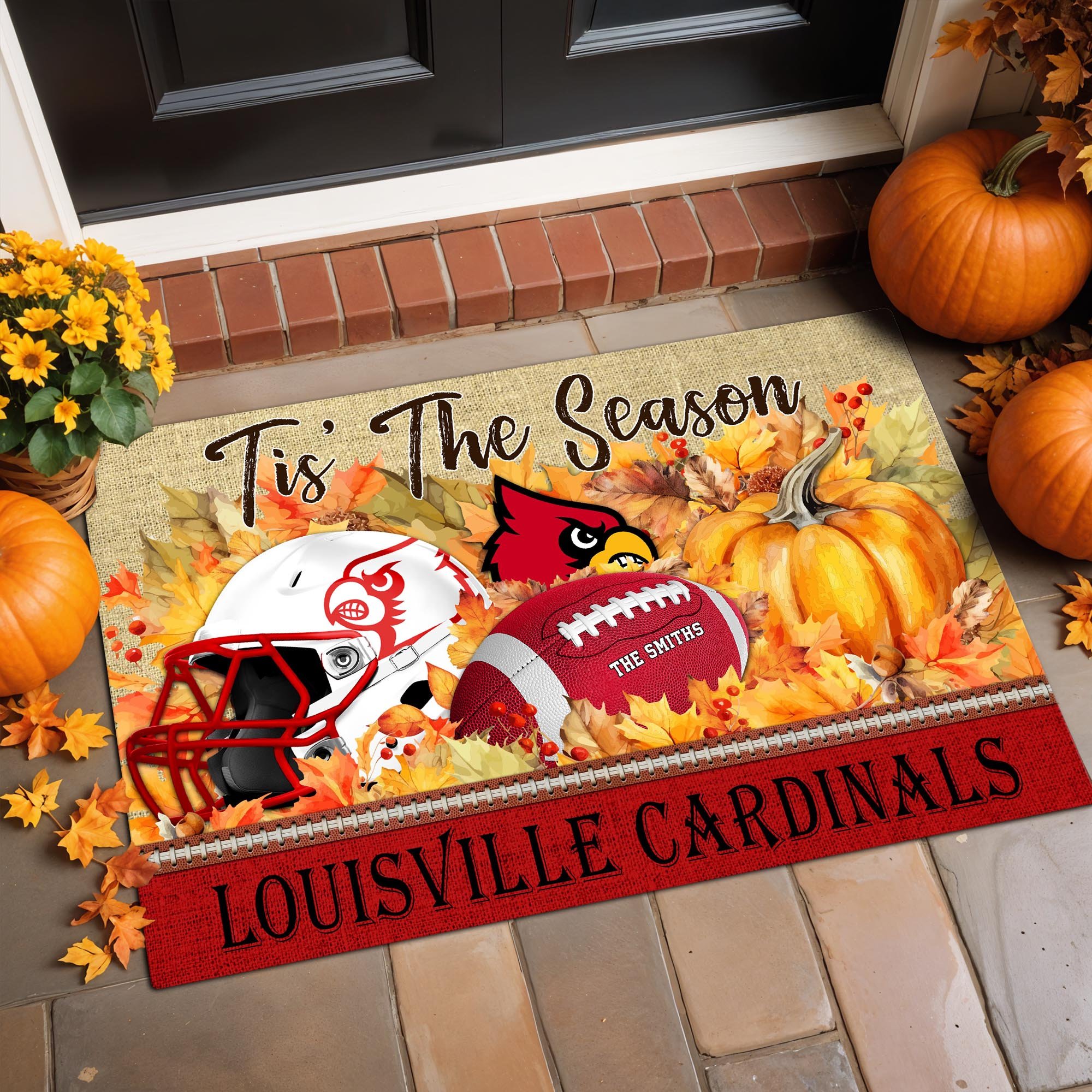 Louisville Cardinals Team Doormat Custom Family Name, Doormat For Sport Fan, Fan Gifts, Home Decor ETRG-60971